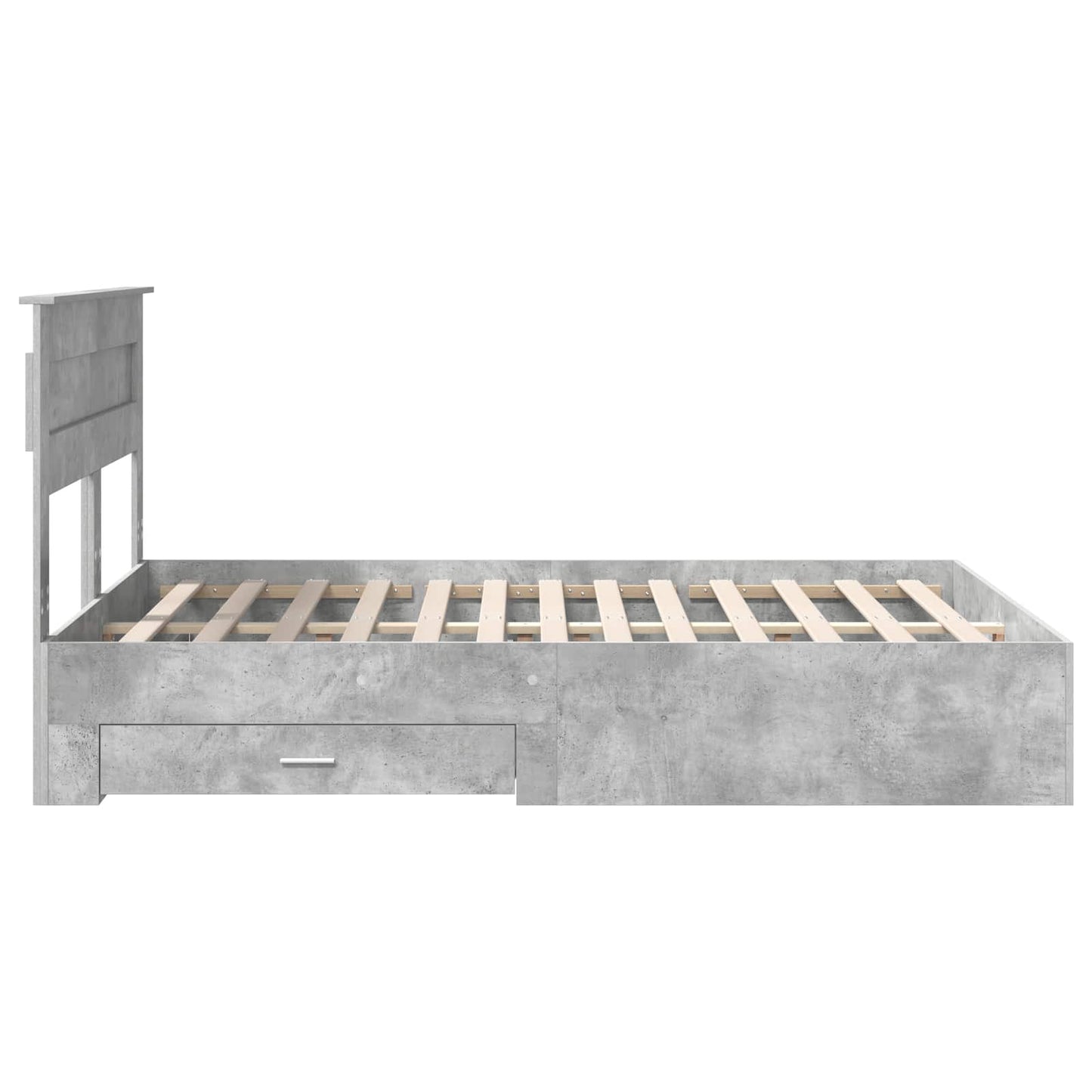 Sengestamme med skuff Betonggrå 160 x 200 cm Konstruert tre