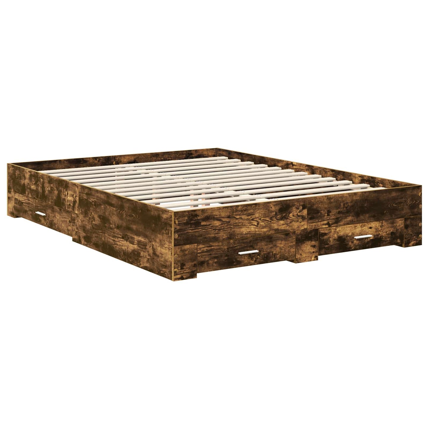 Sengestamme med hodegjerde Røkt eik 150 x 200 cm Konstruert tre