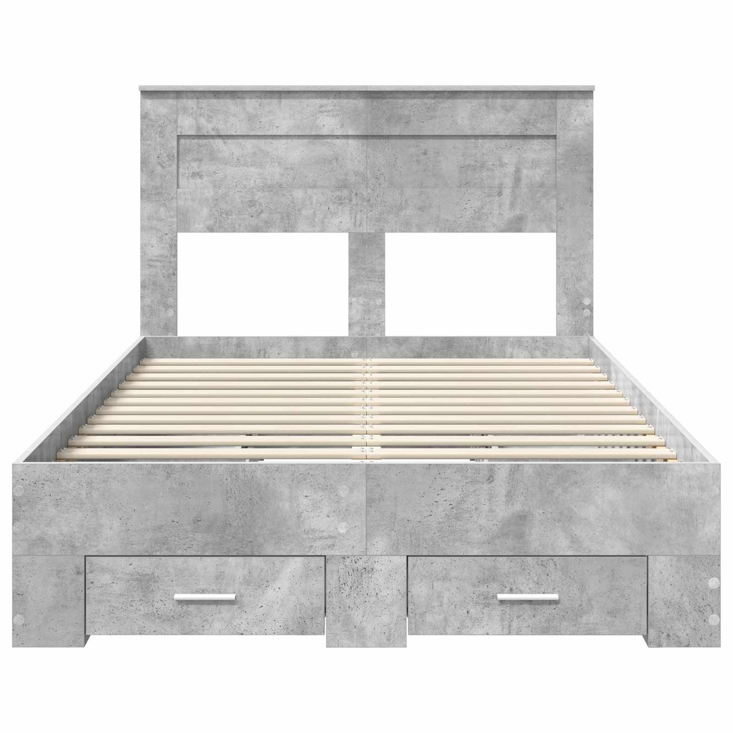 Sengestamme med skuff Betonggrå 135 x 190 cm Konstruert tre