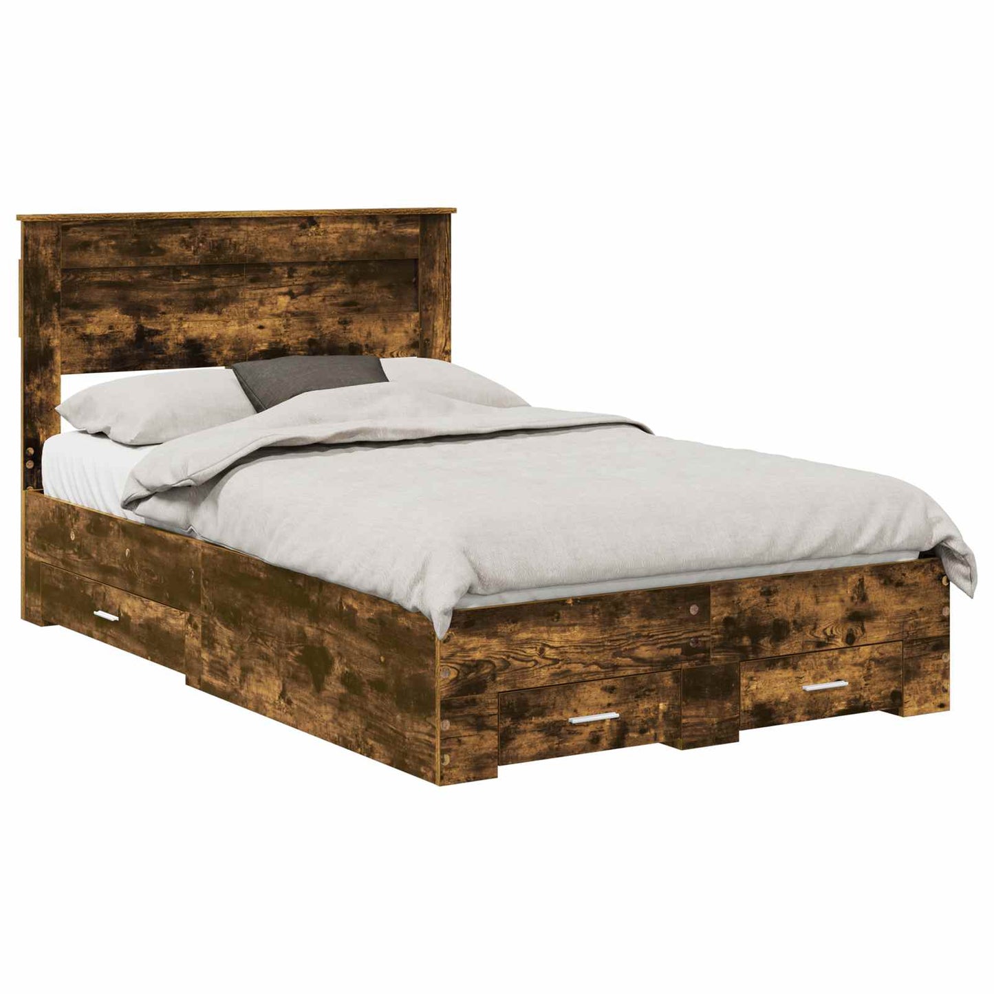 Sengestamme med hodegjerde Røkt eik 120 x 190 cm Konstruert tre