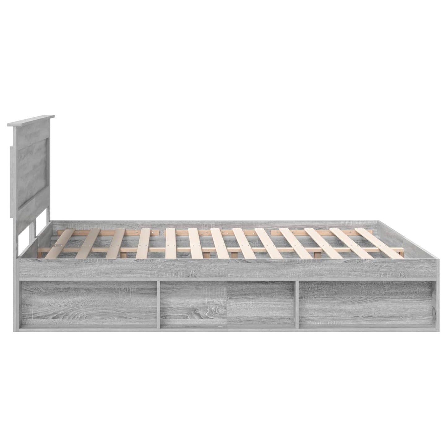 Sengestamme med hodegjerde Grå Sonoma 200 x 200 cm Massiv furu