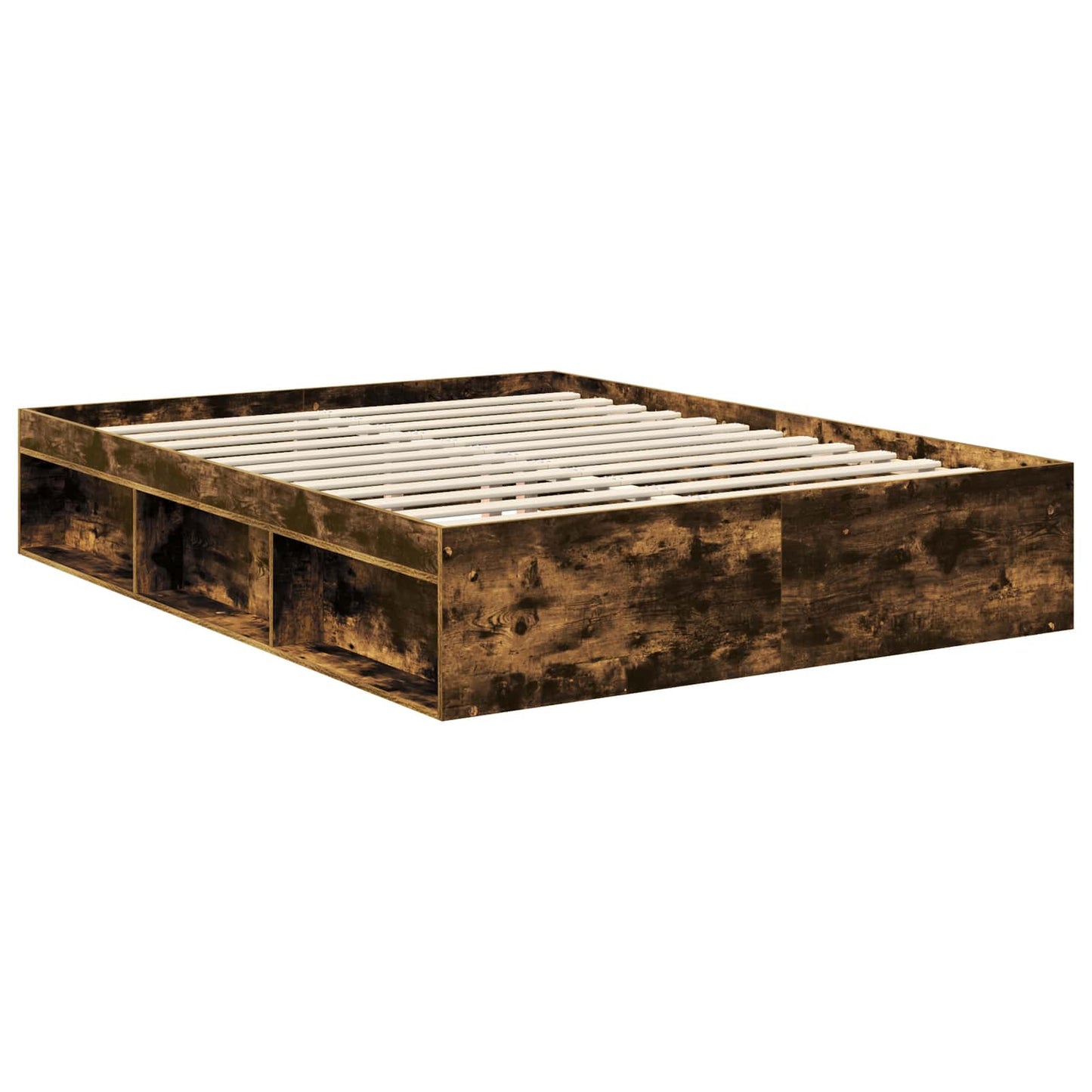 Sengestamme med skuff Røkt eik 150 x 200 cm Massiv furu