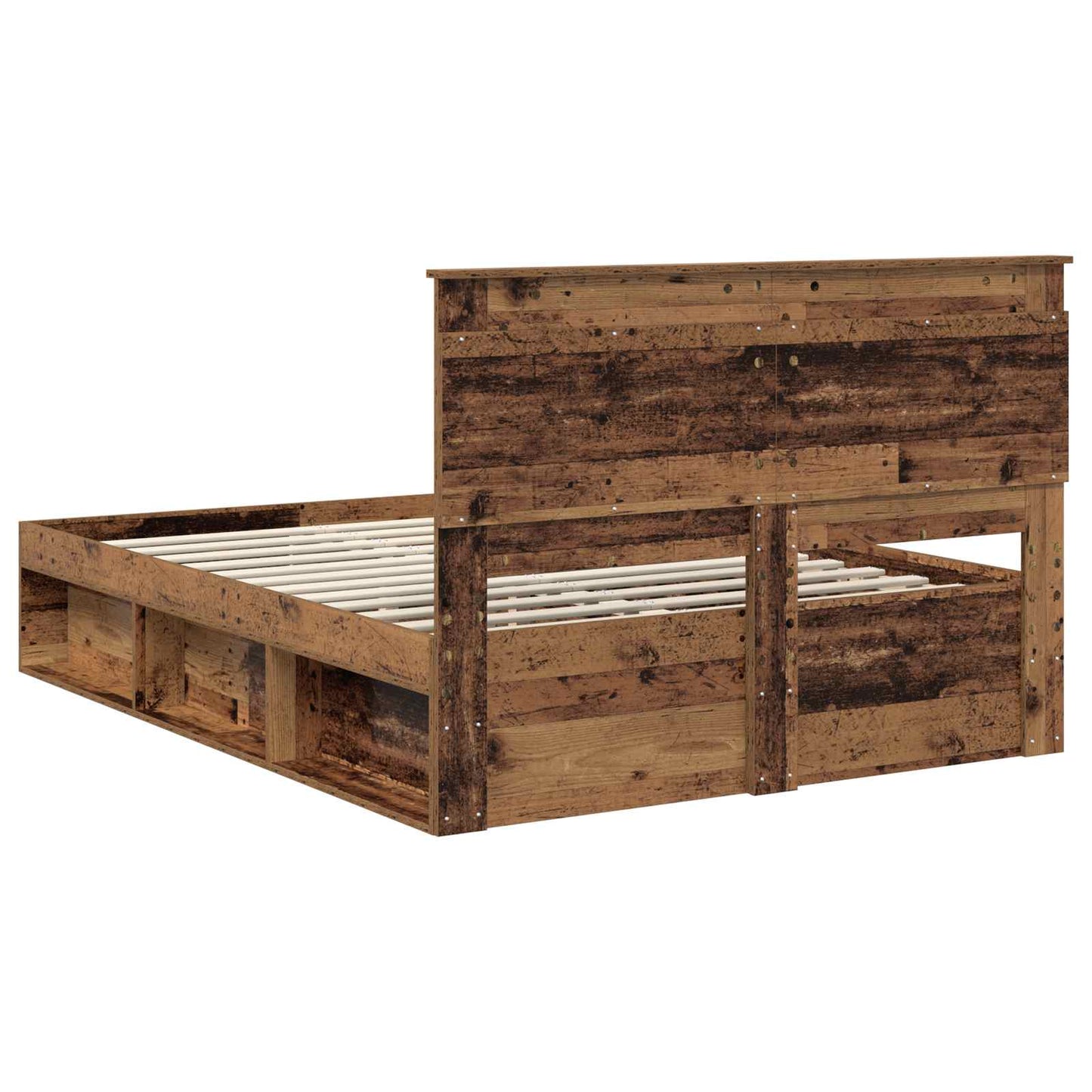 Sengestamme med hodegjerde Gammelt tre 150 x 200 cm Massiv furu