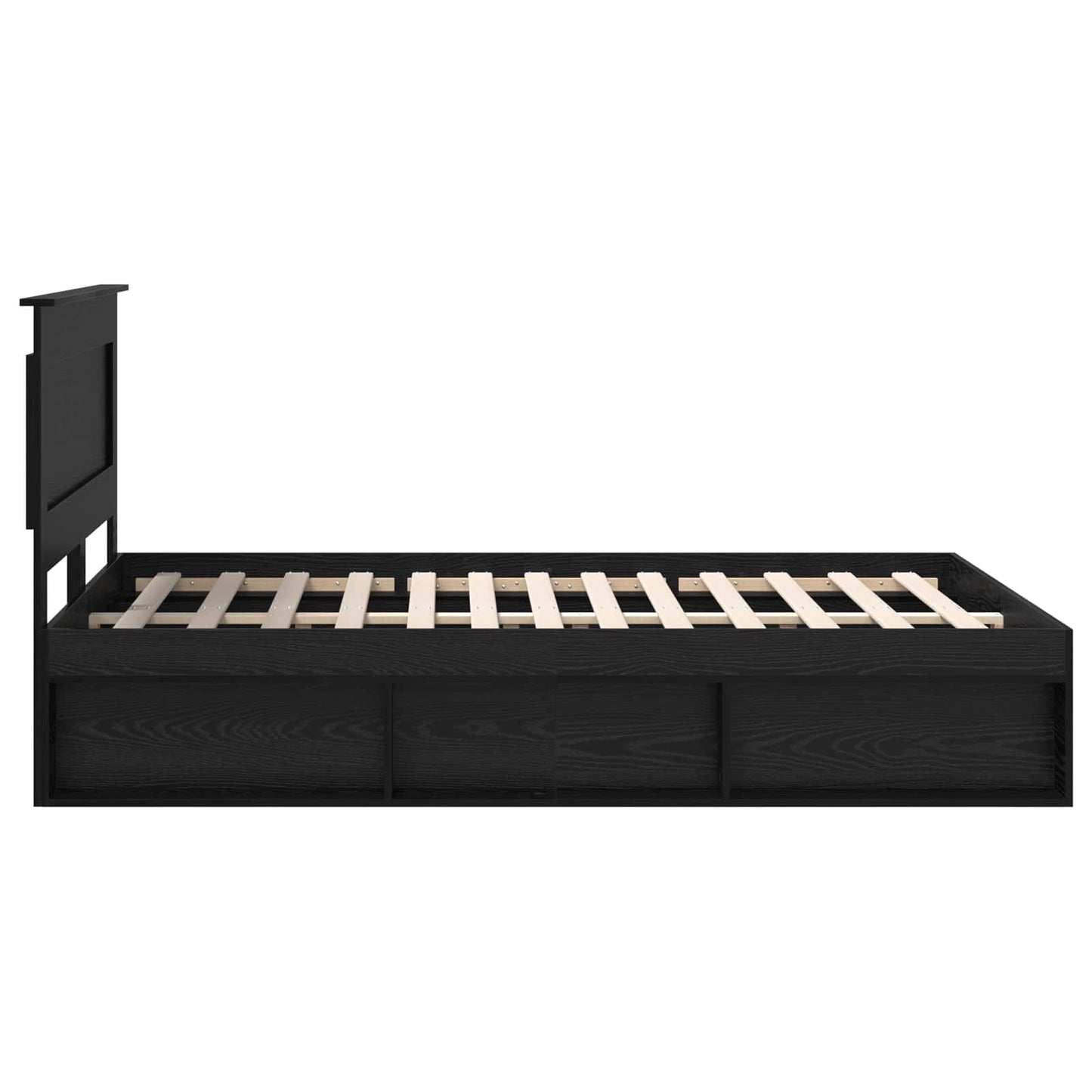 Sengestamme med hodegjerde Svart 140 x 190 cm Massiv furu