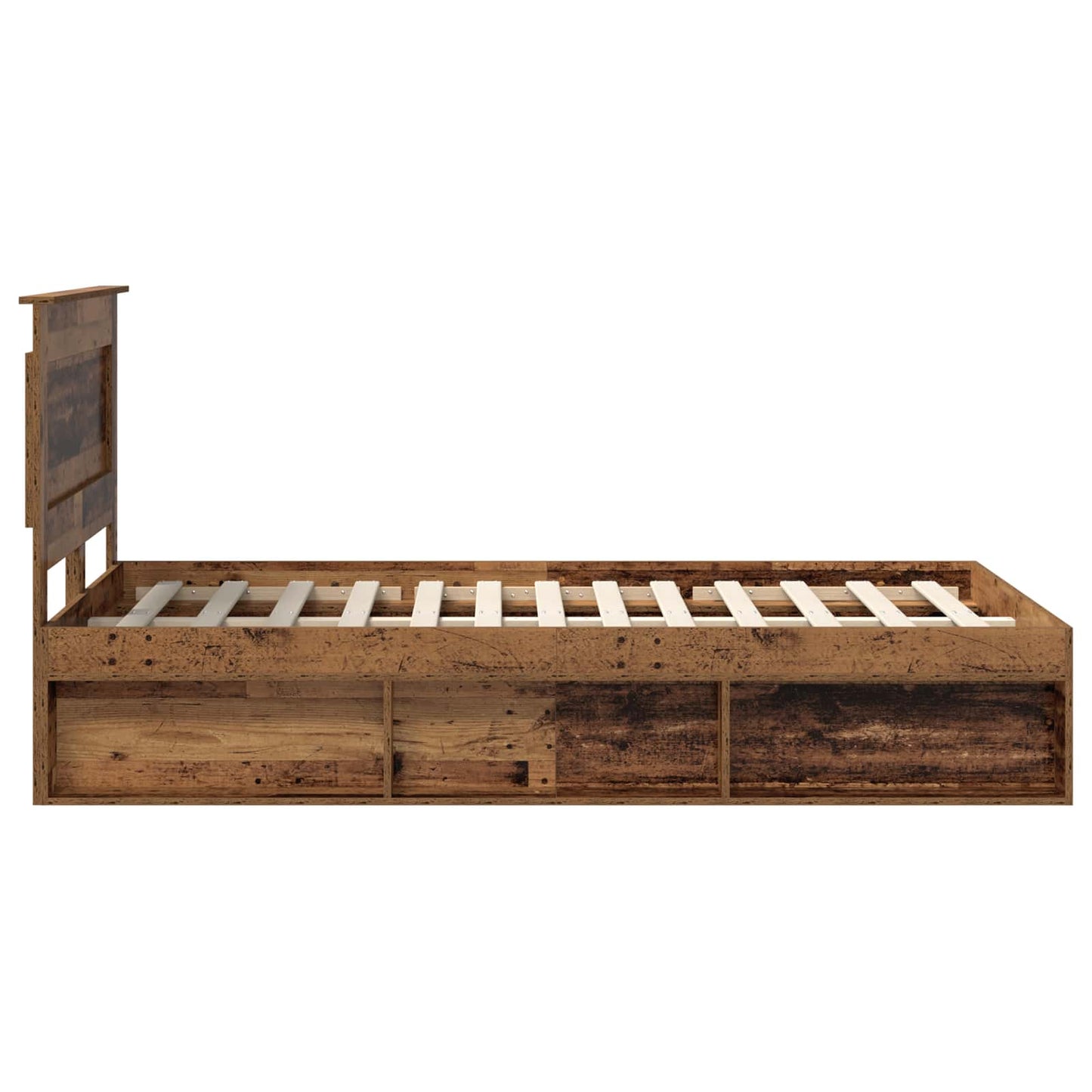 Sengestamme med hodegjerde Gammelt tre 135 x 190 cm Massiv furu