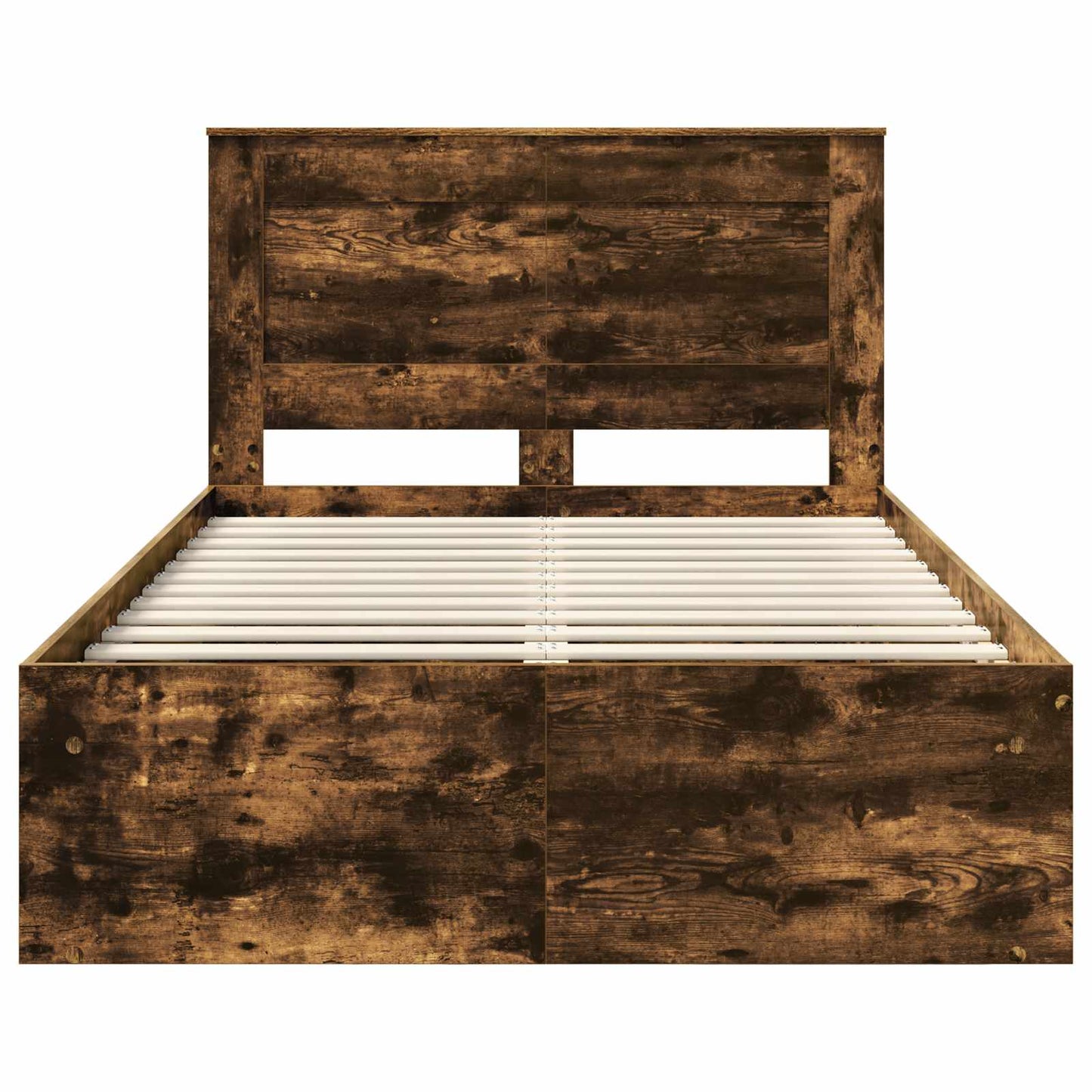 Sengestamme med hodegjerde Røkt eik 120 x 190 cm Massiv furu