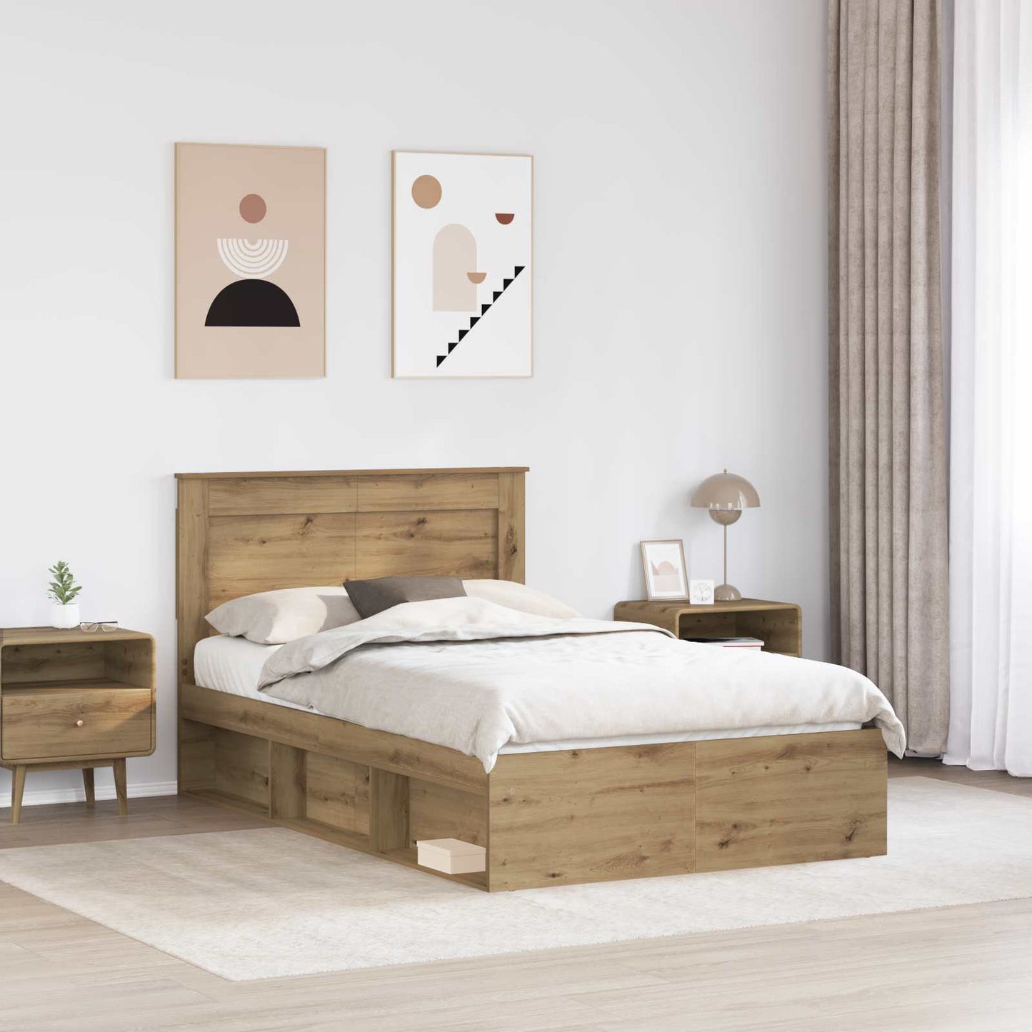 Sengestamme Kunstnerisk Eik 120 x 190 cm Massiv furu