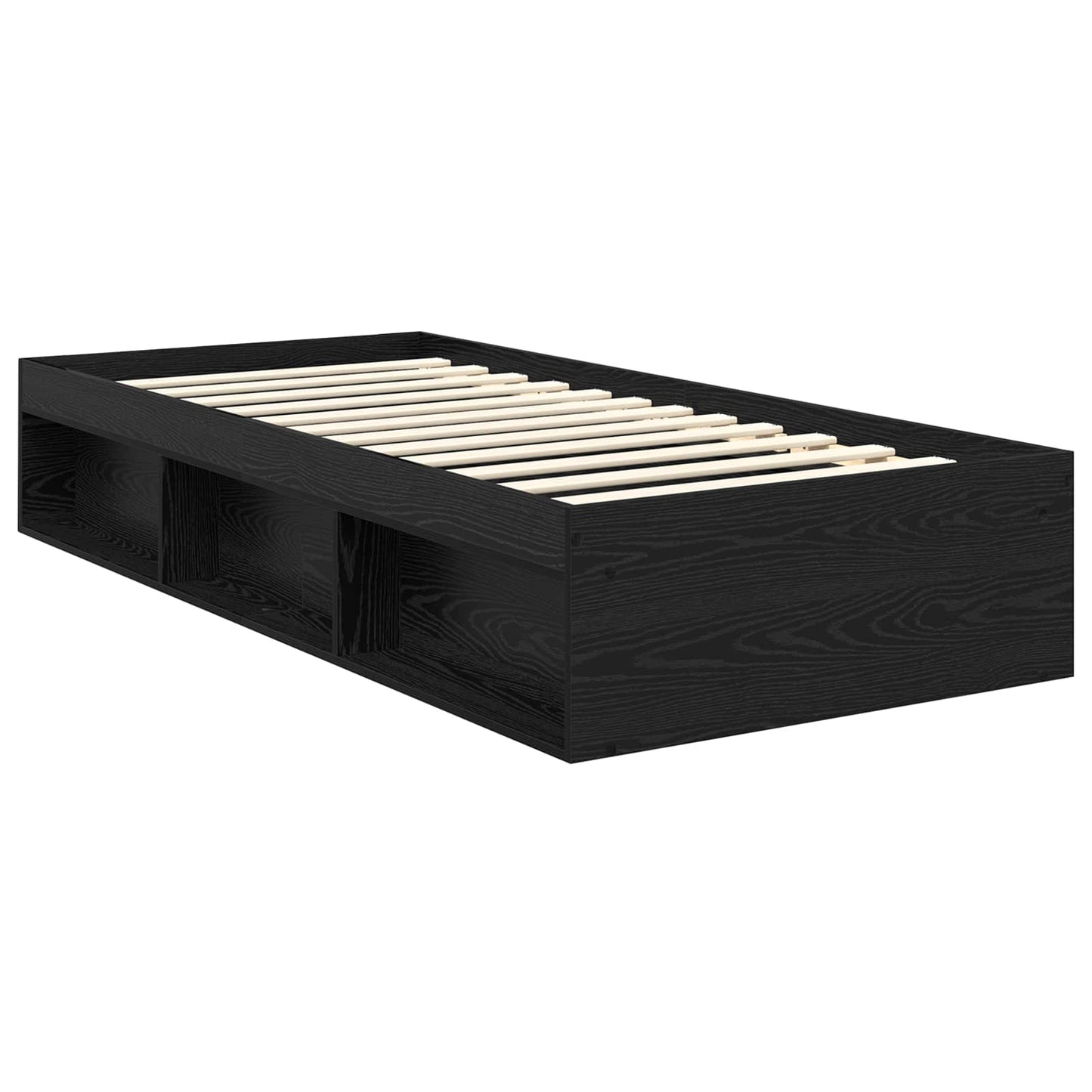 Sengestamme med skuff Ensfarget Svart 100 x 200 cm Massiv furu