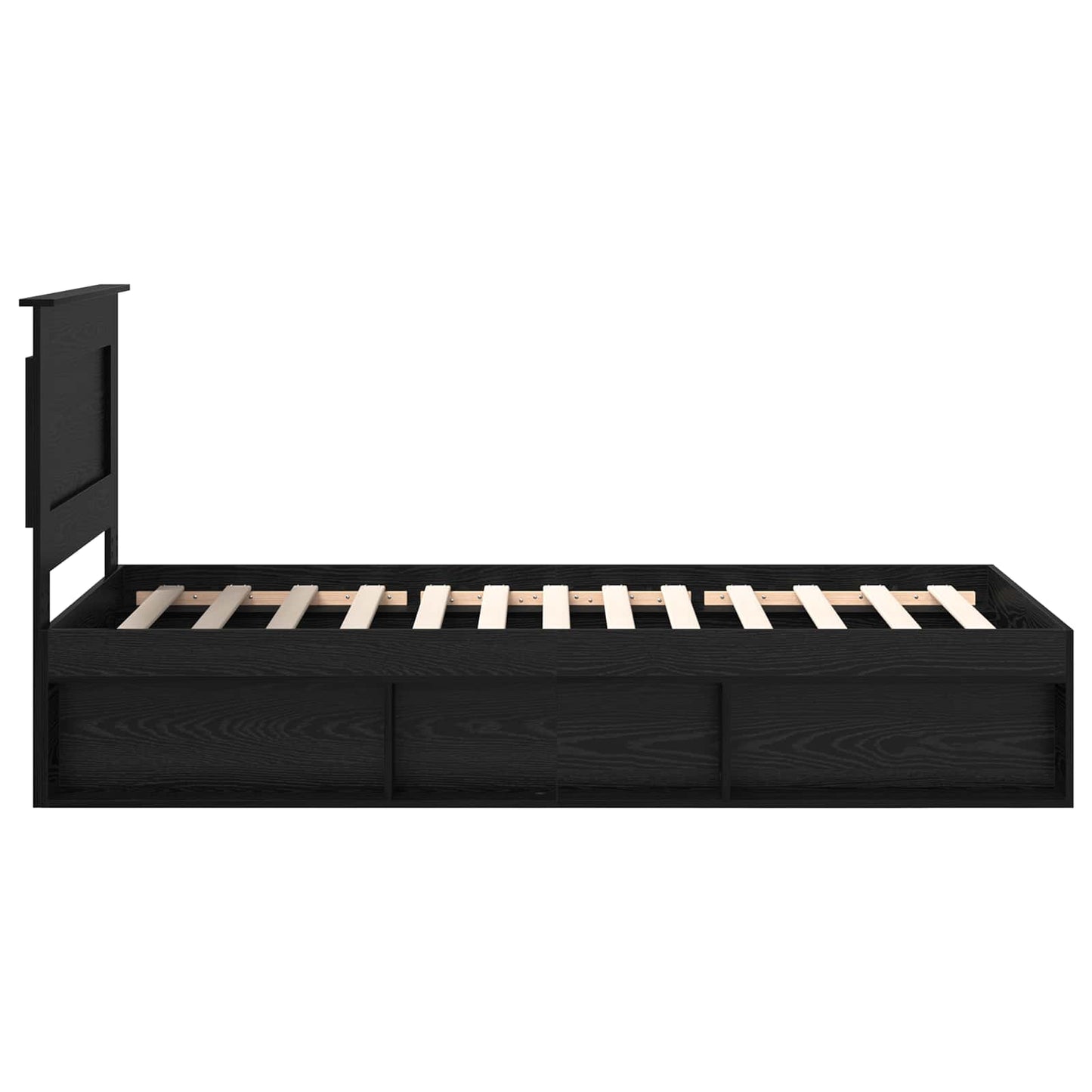 Sengestamme med skuff Ensfarget Svart 100 x 200 cm Massiv furu
