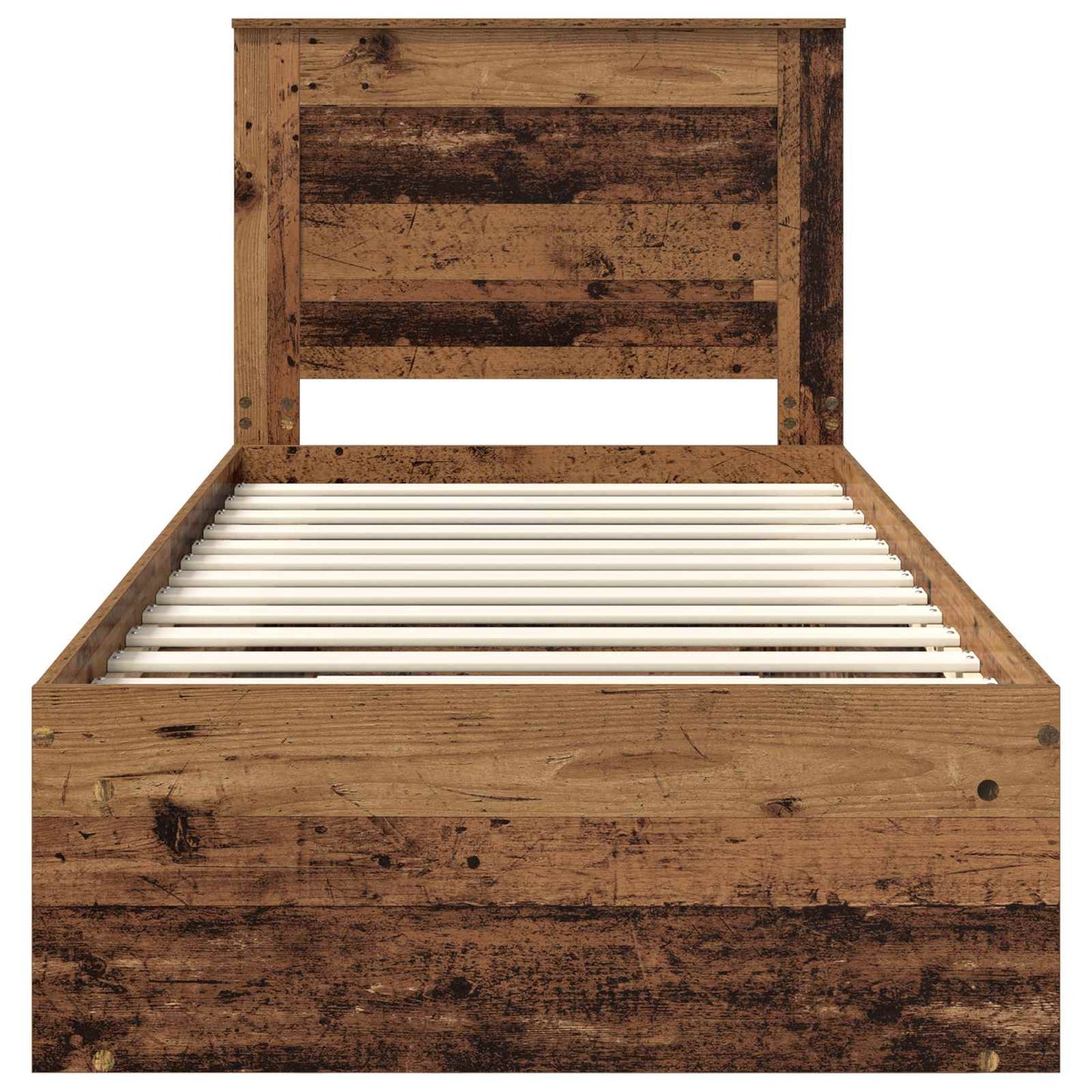 Sengestamme med hodegjerde Gammelt tre 90 x 190 cm Massiv furu