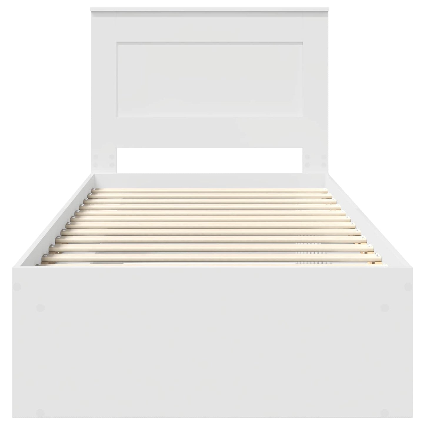 Sengestamme med hodegjerde Hvit 75 x 190 cm Massiv furu
