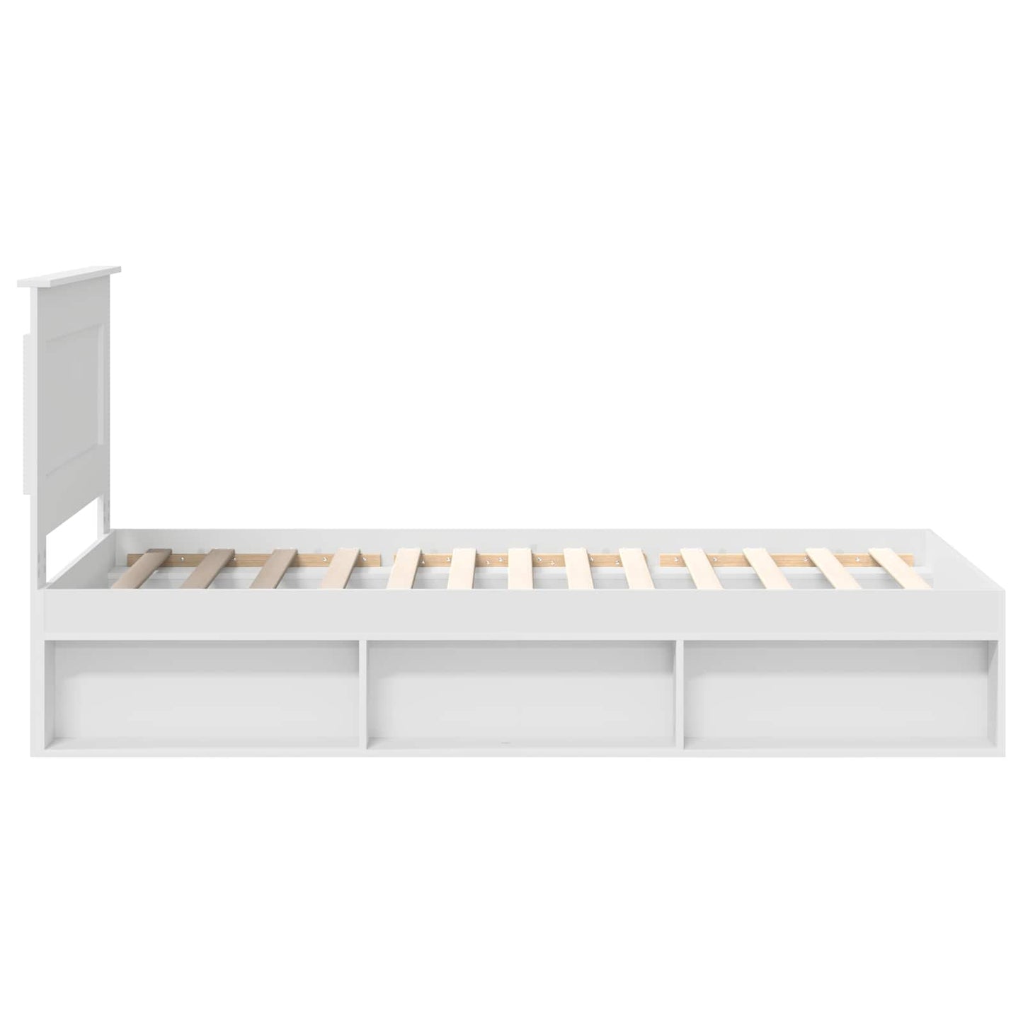 Sengestamme med hodegjerde Hvit 75 x 190 cm Massiv furu