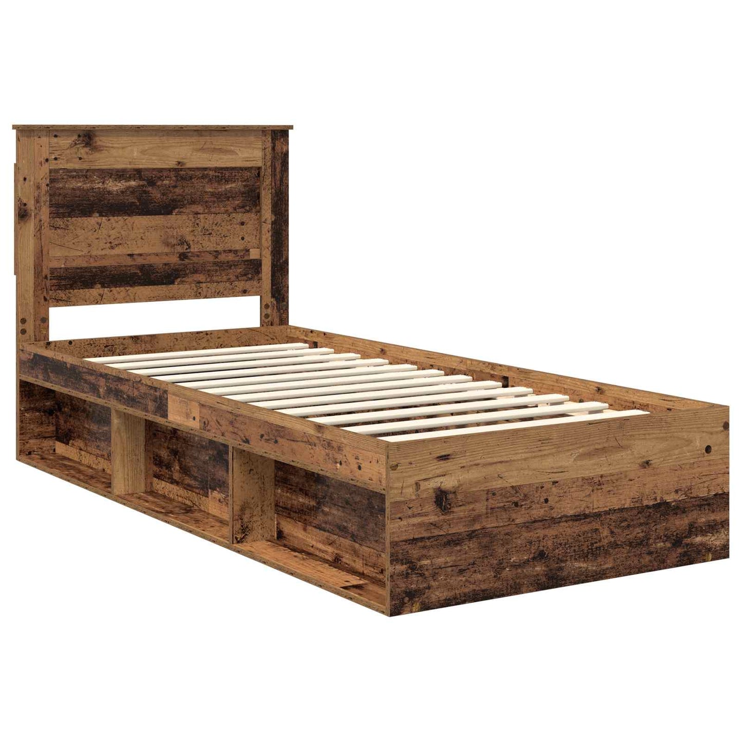 Sengestamme med hodegjerde Gammelt tre 75 x 190 cm Massiv furu