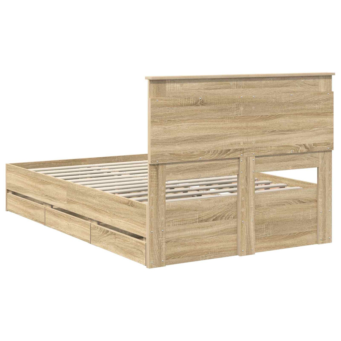 Sengestamme med skuff Sonoma eik 120 x 190 cm Ingeniørtre