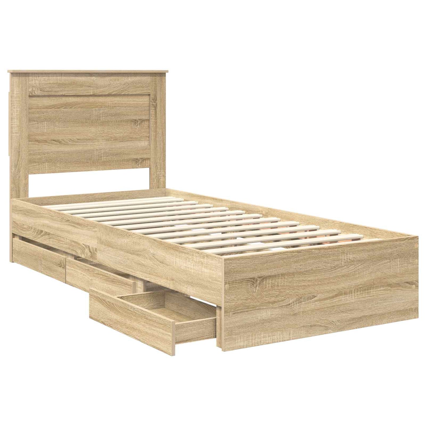 Sengestamme med skuff Sonoma eik 100 x 200 cm Ingeniørtre