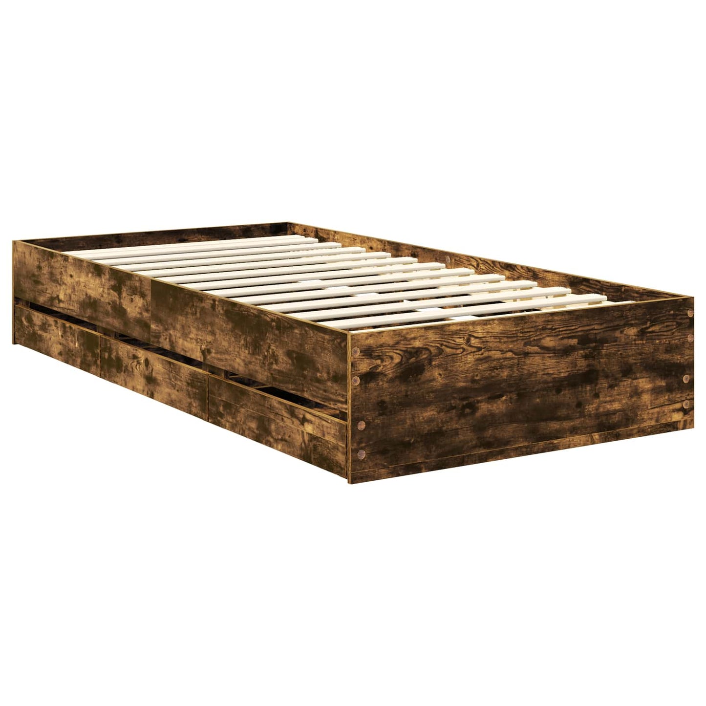 Sengestamme med skuff Røkt eik 100 x 200 cm Ingeniørtre