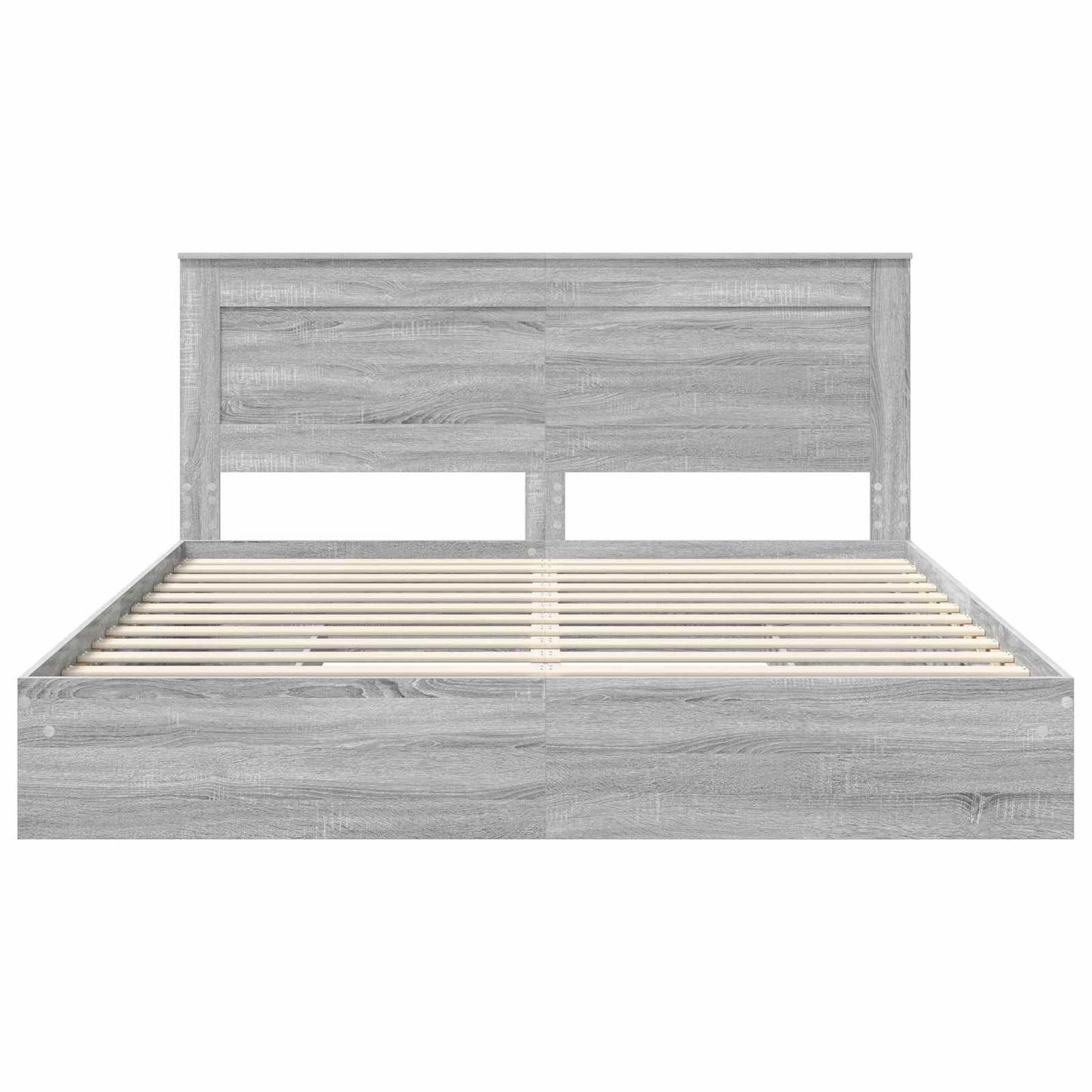 Seng med Oppbevaring Grå Sonoma 200 x 200 cm Konstruert tre