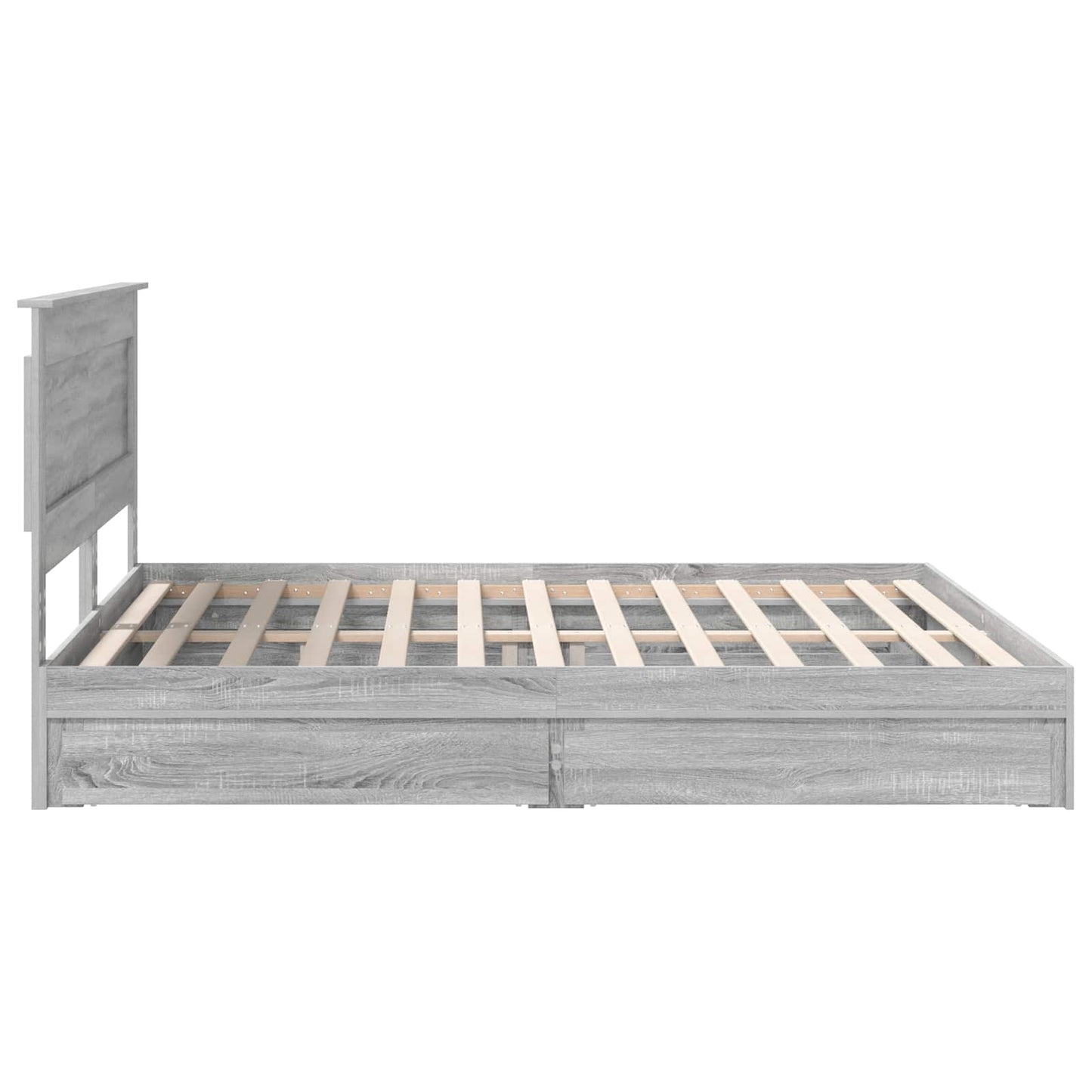 Seng med Oppbevaring Grå Sonoma 200 x 200 cm Konstruert tre