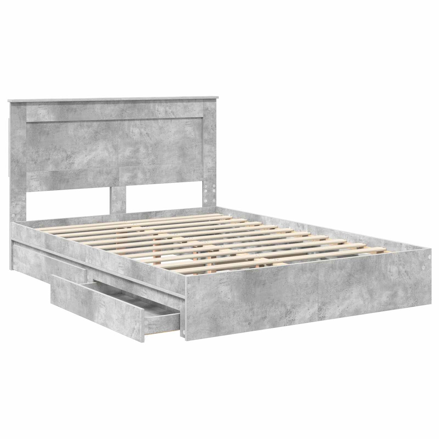 Seng med Oppbevaring Betonggrå 150 x 200 cm Konstruert tre