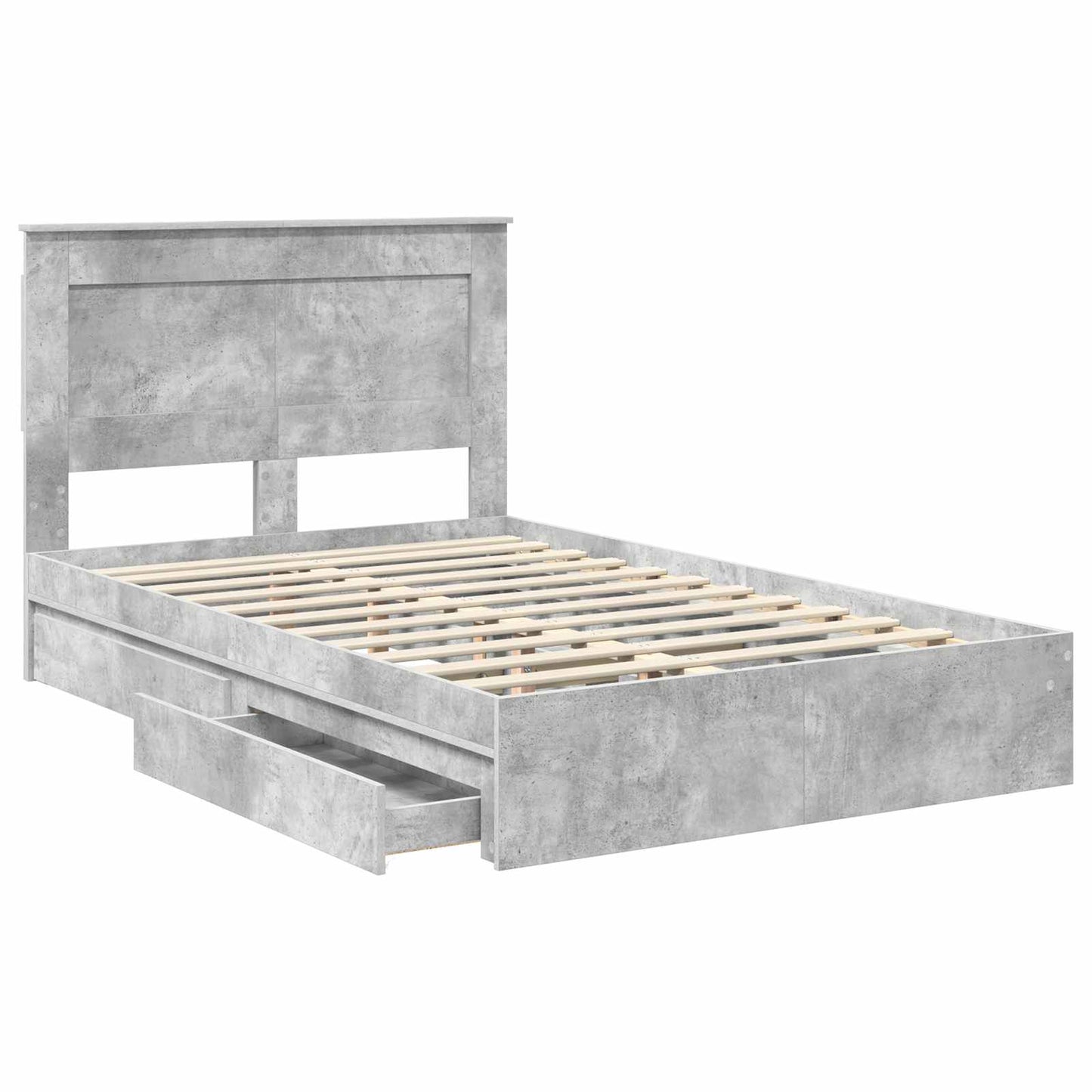 Seng med Oppbevaring Betonggrå 135 x 190 cm Konstruert tre