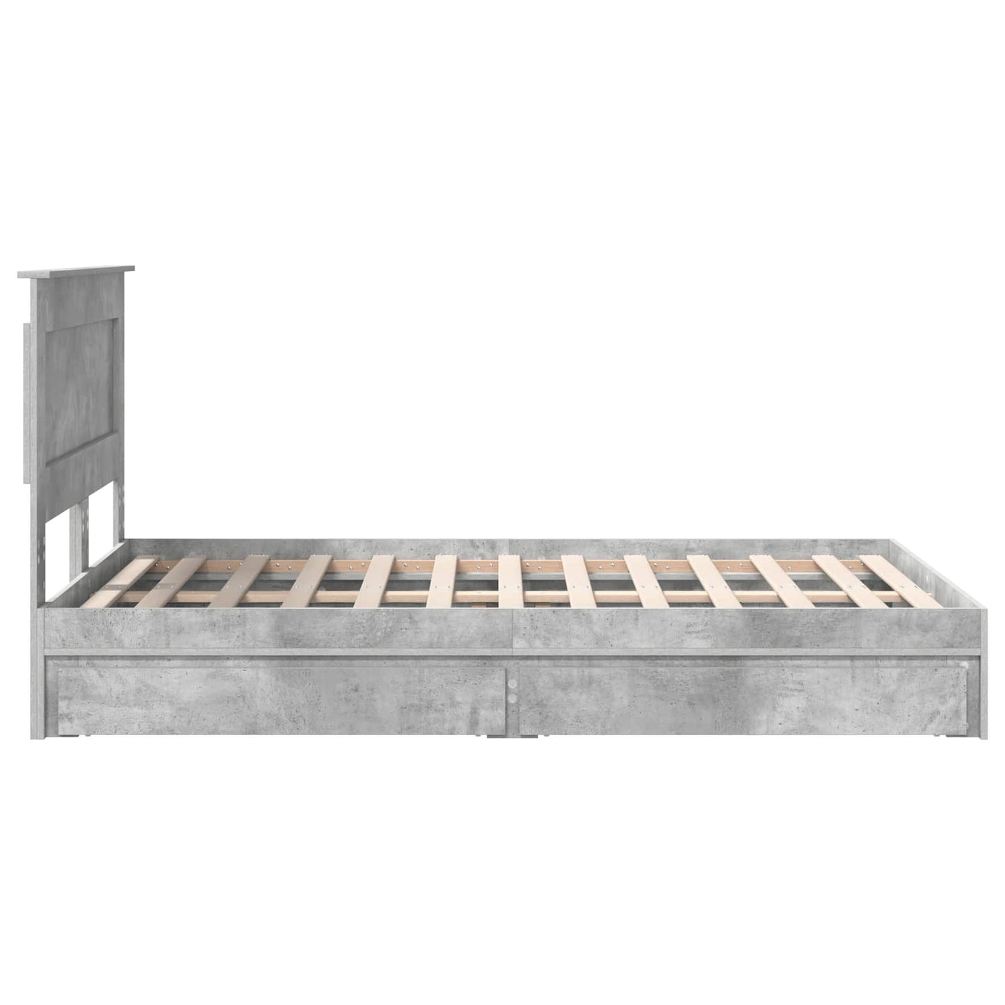 Seng med Oppbevaring Betonggrå 135 x 190 cm Konstruert tre