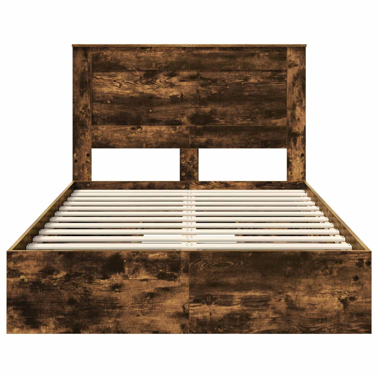 Seng med Oppbevaring Røkt eik 135 x 190 cm Konstruert tre