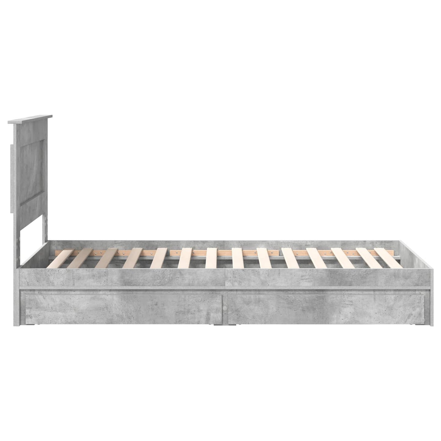 Seng med Oppbevaring Betonggrå 90 x 190 cm Konstruert tre