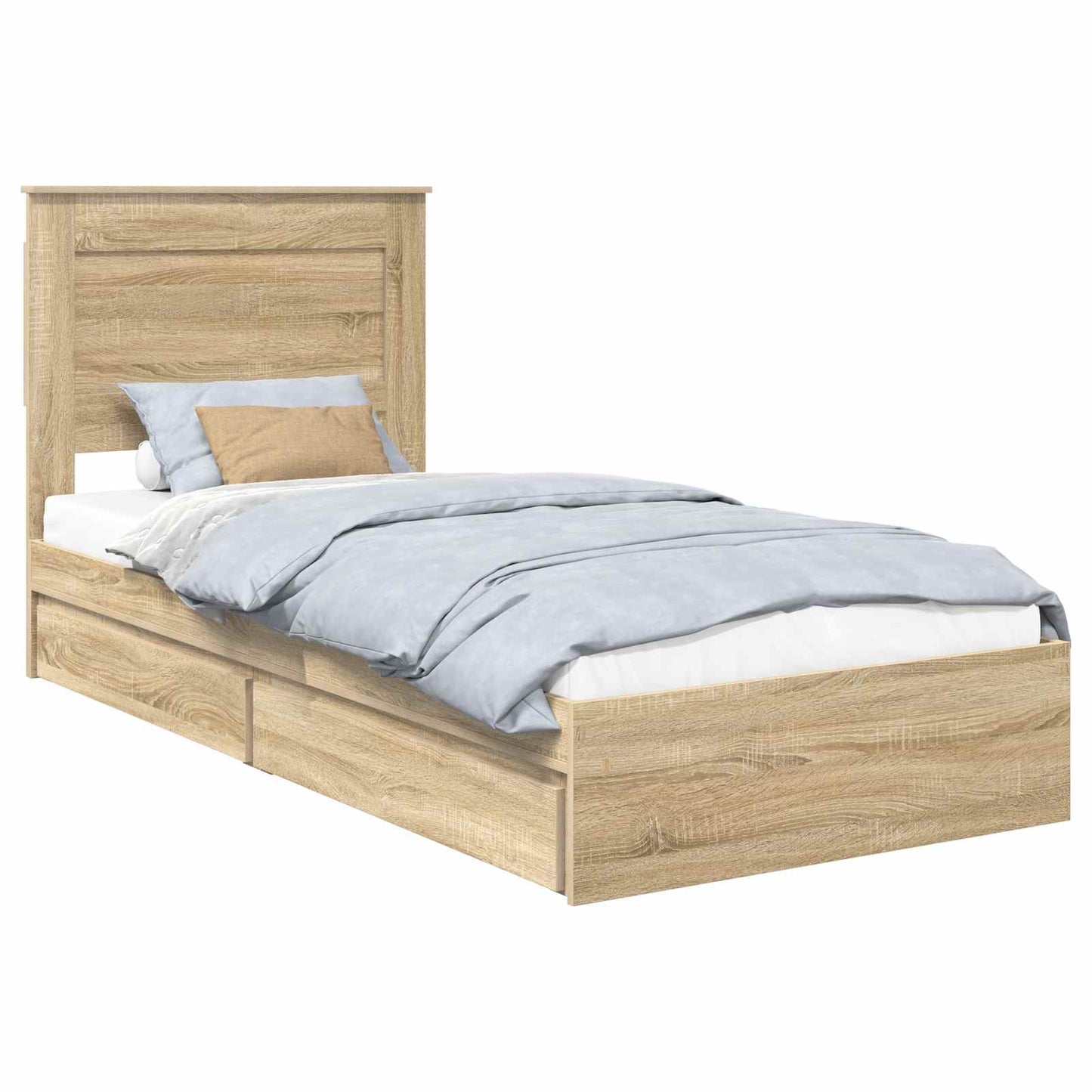 Seng med Oppbevaring Sonoma eik 75 x 190 cm Konstruert tre