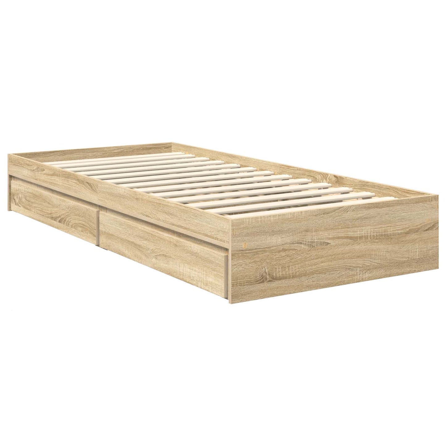 Seng med Oppbevaring Sonoma eik 75 x 190 cm Konstruert tre