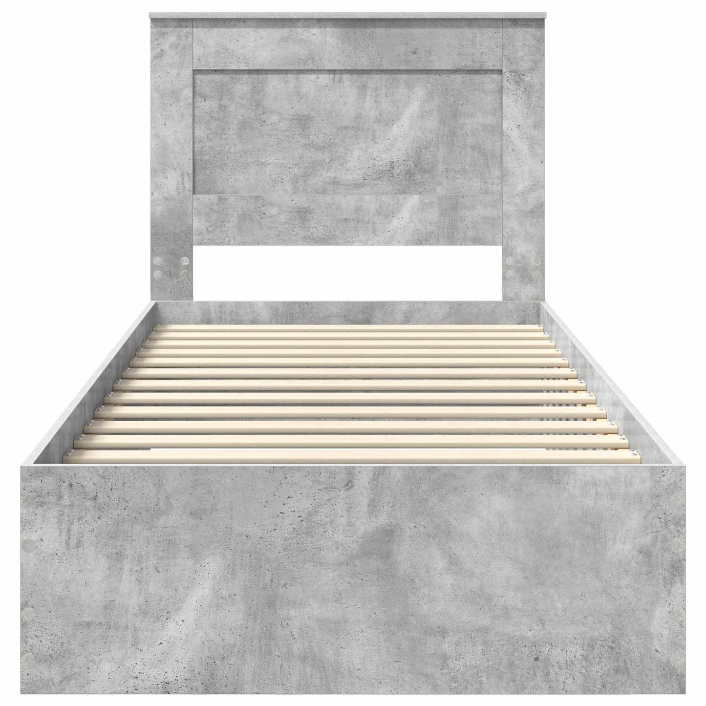 Sengestamme Betonggrå og Sølv 75 x 190 cm Konstruert tre