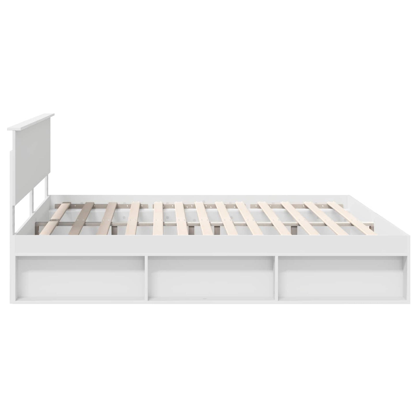 Sengestamme med hodegjerde Hvit 200 x 200 cm Massiv furu