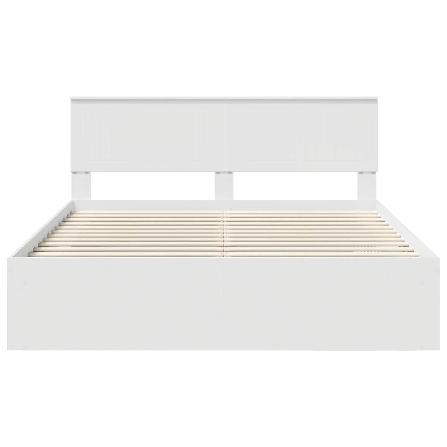 Sengestamme med hodegjerde Hvit 160 x 200 cm Massiv furu