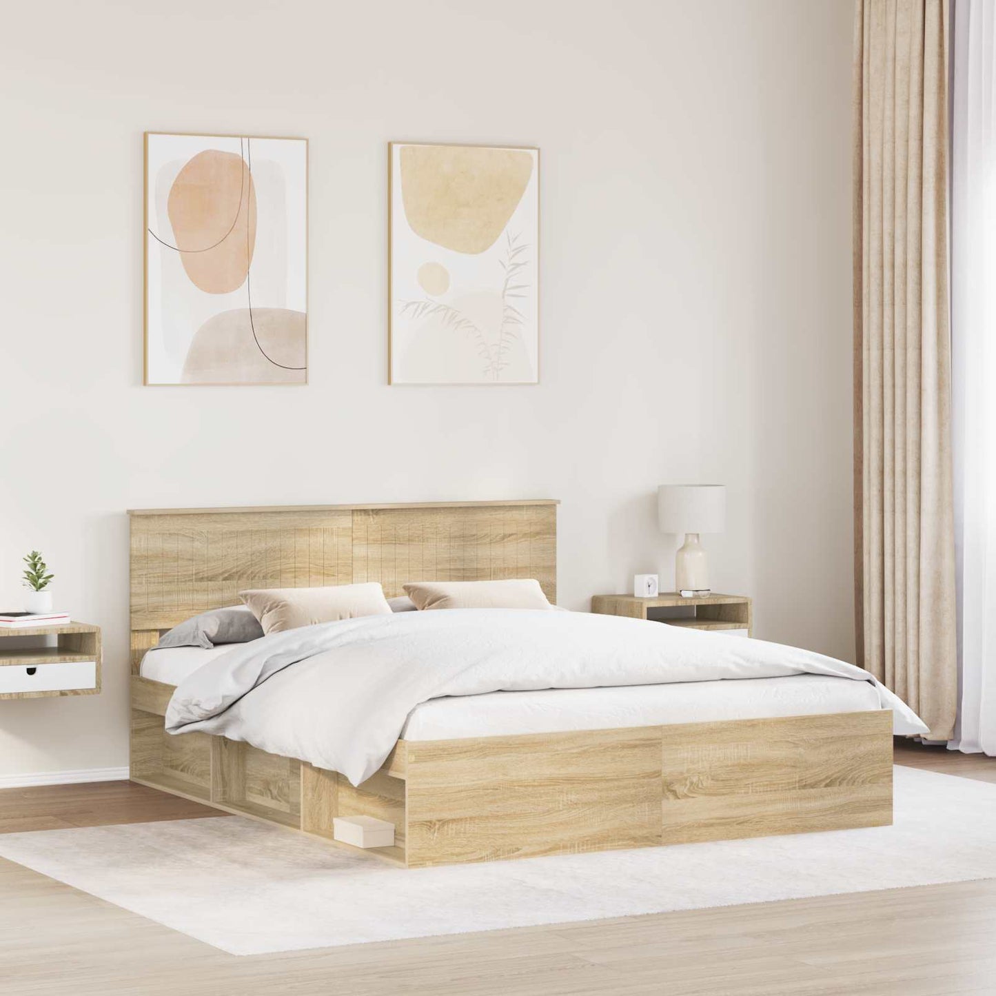 Sengestamme med hodegjerde Sonoma 160 x 200 cm Massiv furu