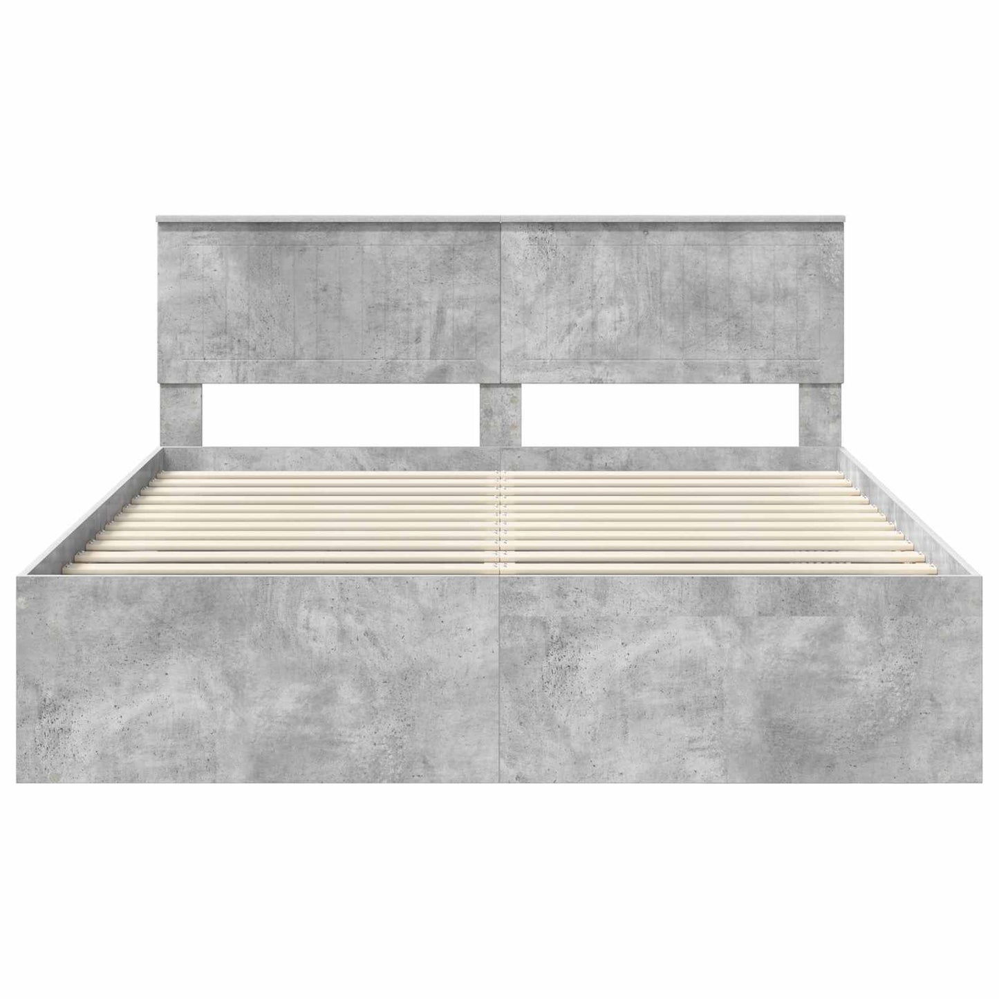 Sengestamme med hodegjerde Betong 160 x 200 cm Massiv furu