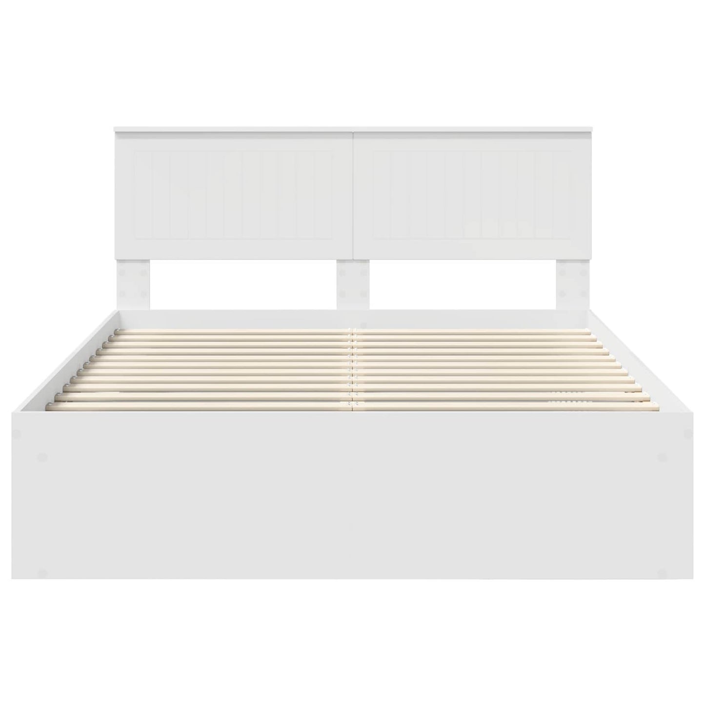 Sengestamme med hodegjerde Hvit 140 x 200 cm Massiv furu