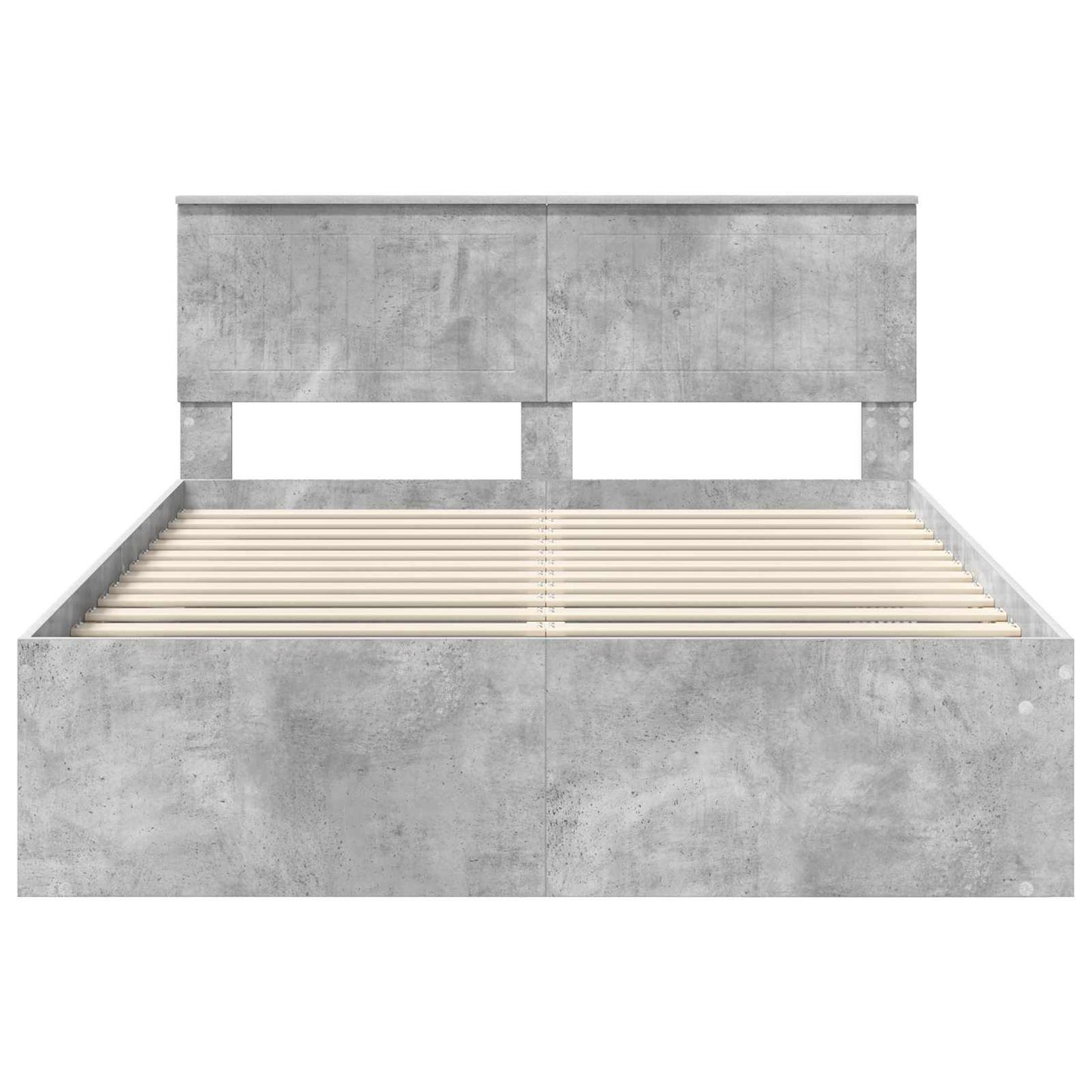 Sengestamme med hodegjerde Betong 140 x 200 cm Massiv furu