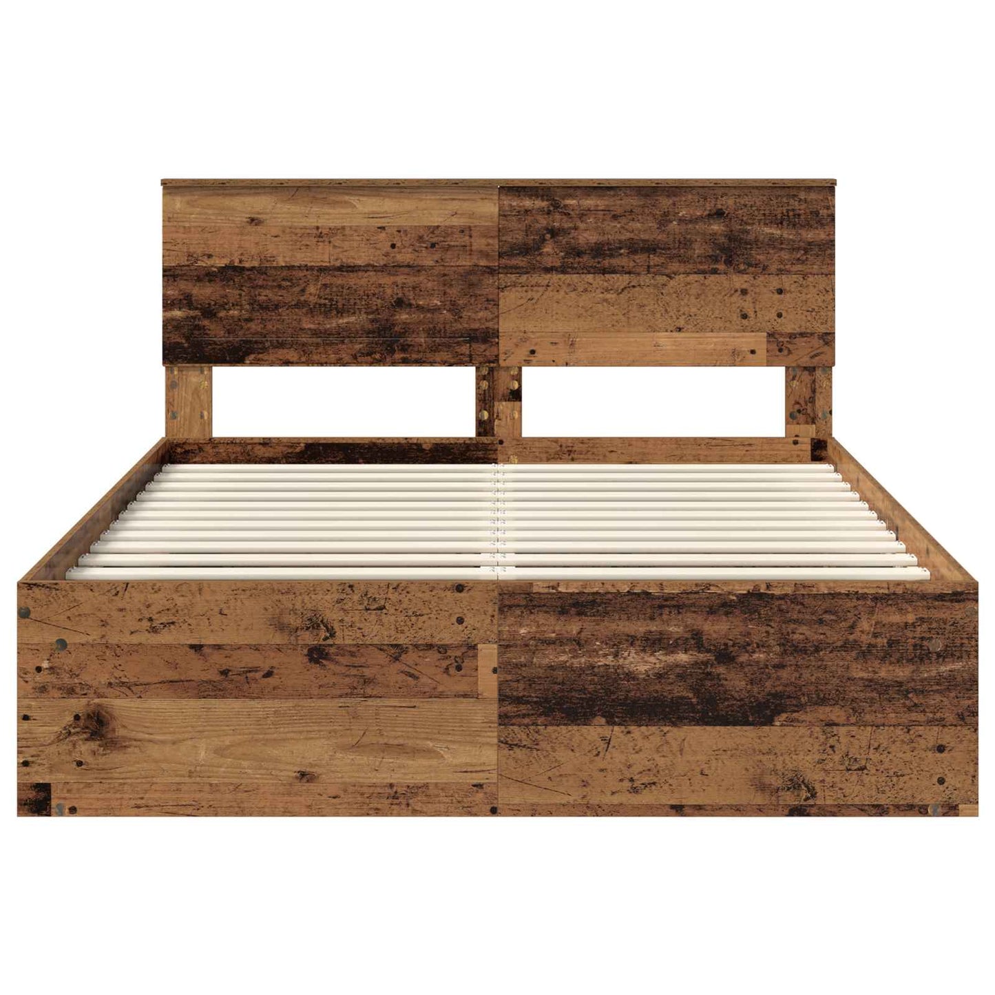 Sengestamme med hodegjerde Gammelt tre 140 x 190 cm Massiv furu