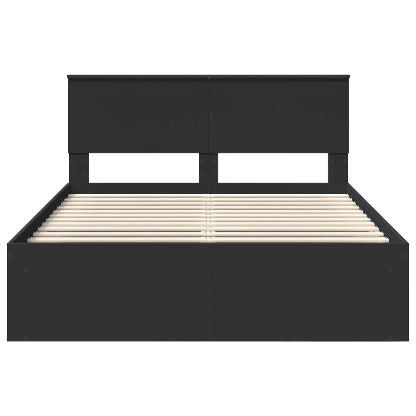 Sengestamme med hodegjerde Svart 135 x 190 cm Massiv furu