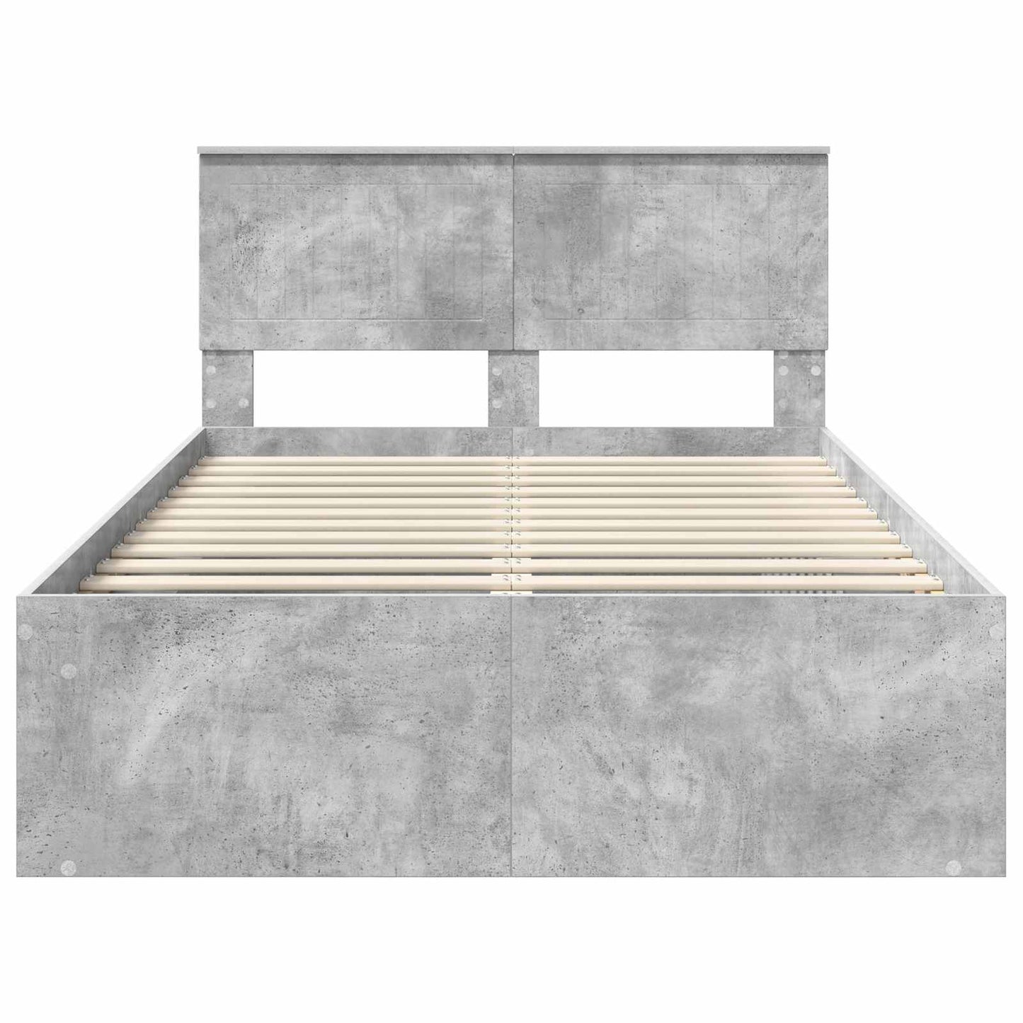 Sengestamme med hodegjerde Betong 120 x 190 cm Massiv furu