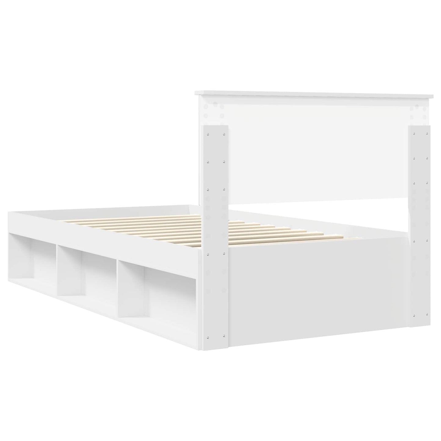 Sengestamme med hodegjerde Hvit 100 x 200 cm Massiv furu