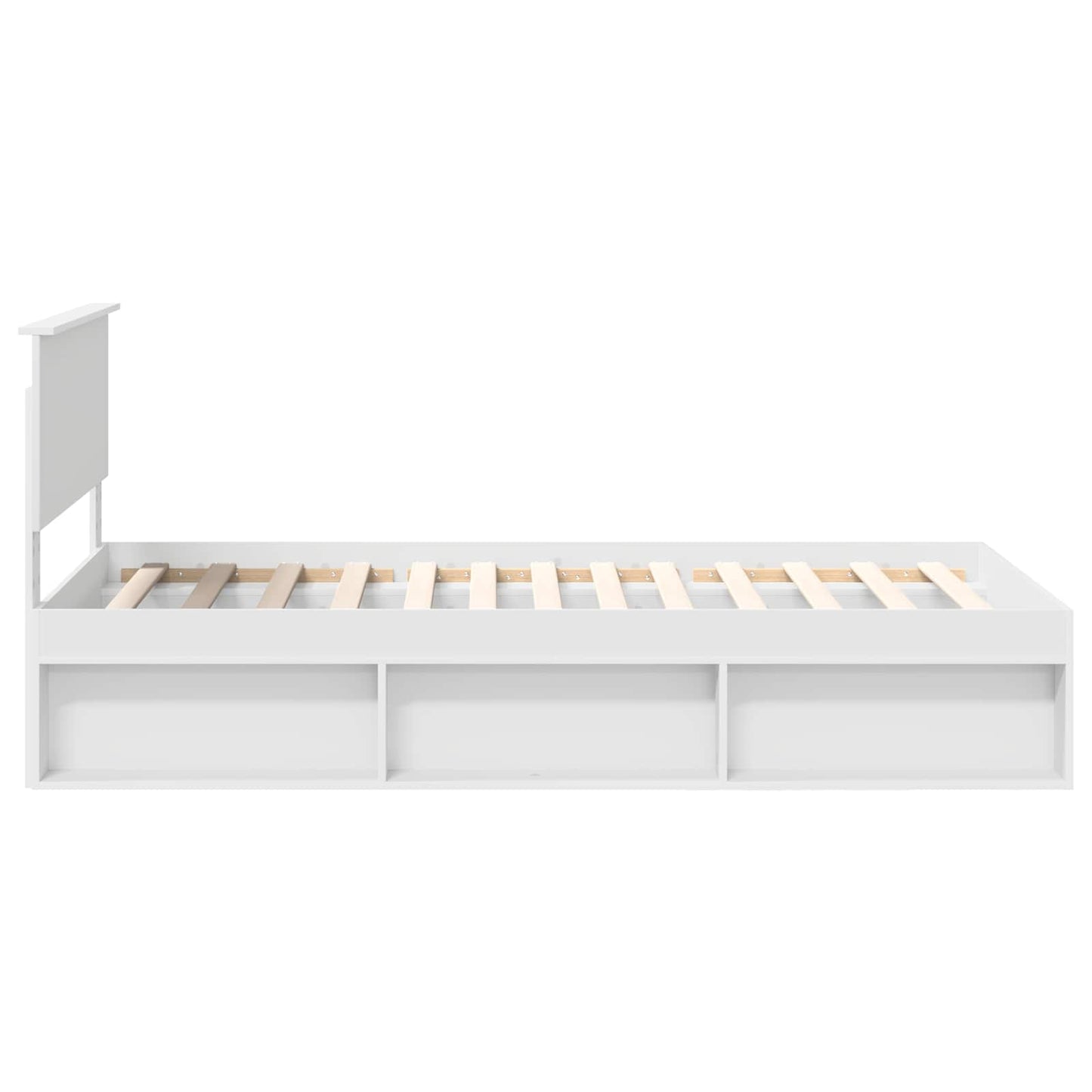 Sengestamme med hodegjerde Hvit 100 x 200 cm Massiv furu