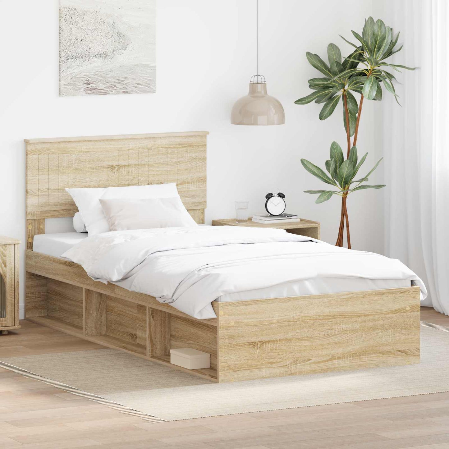 Sengestamme med hodegjerde Sonoma 100 x 200 cm Massiv furu