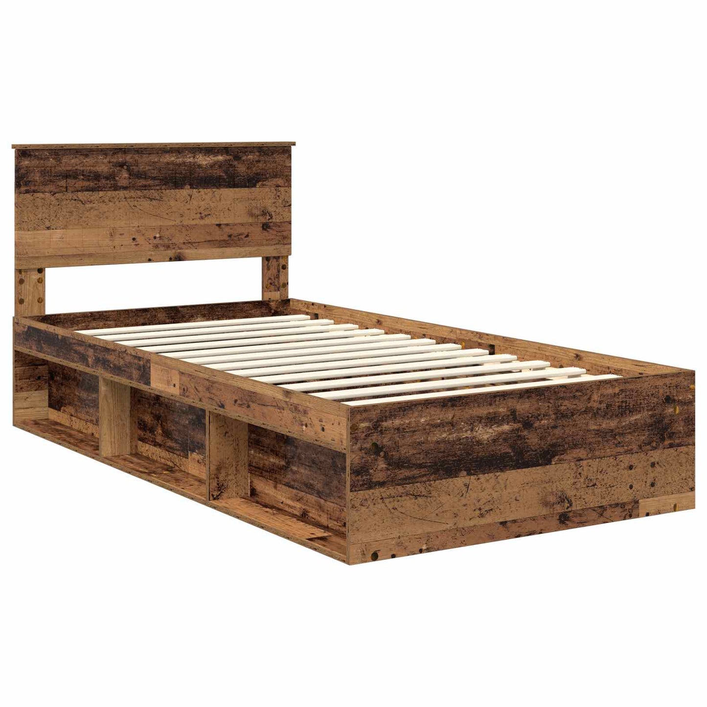 Sengestamme med hodegjerde Gammelt tre 100 x 200 cm Massiv furu