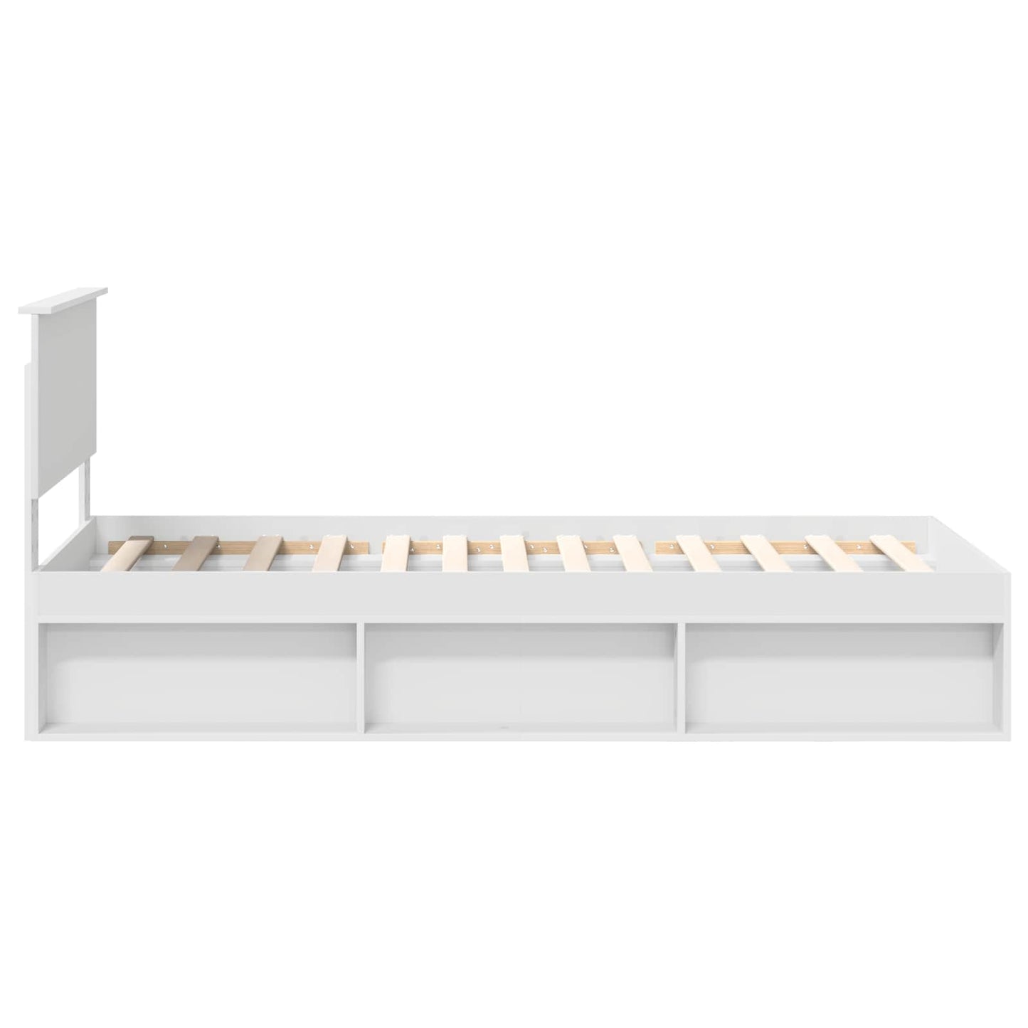 Sengestamme med hodegjerde Hvit 90 x 200 cm Massiv furu