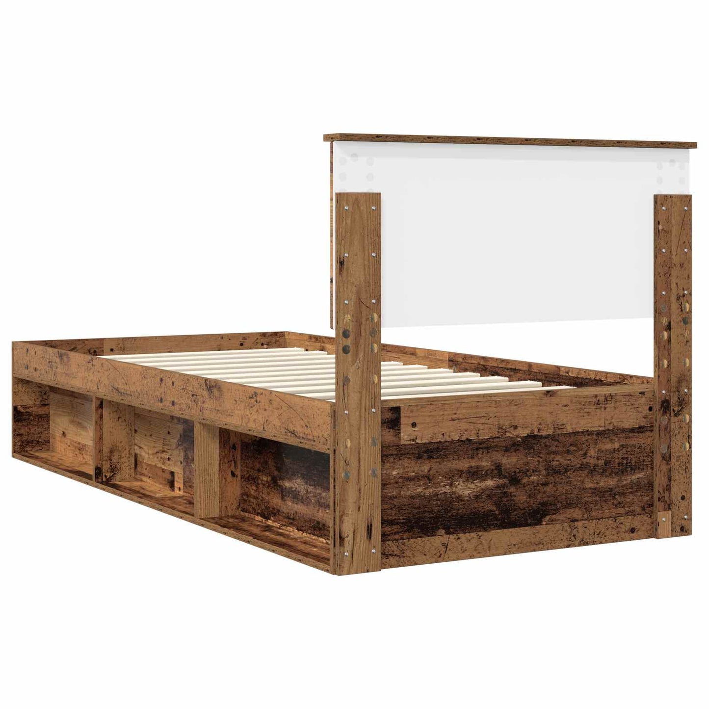 Sengestamme med hodegjerde Gammelt tre 90 x 200 cm Massiv furu