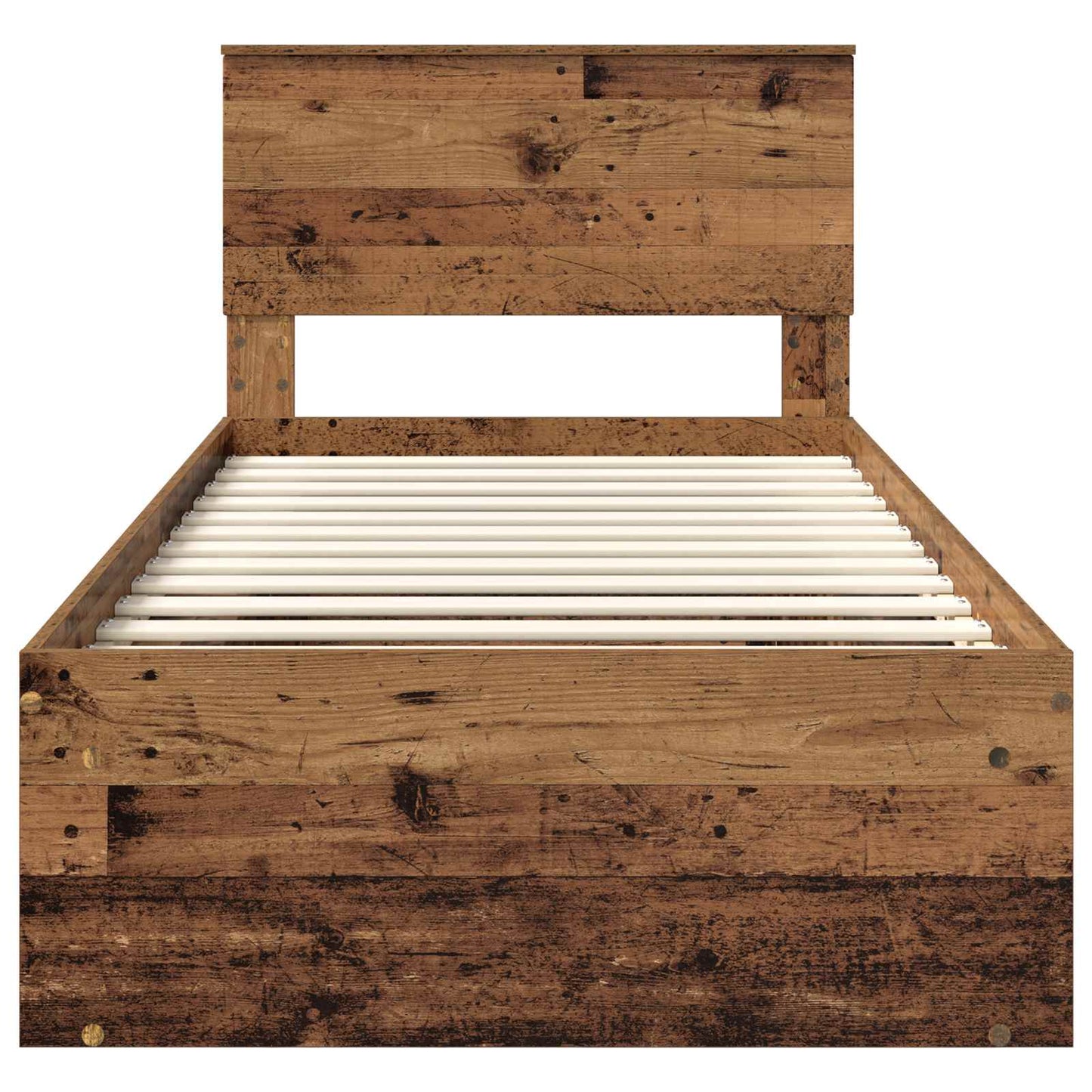 Sengestamme med hodegjerde Gammelt tre 90 x 200 cm Massiv furu