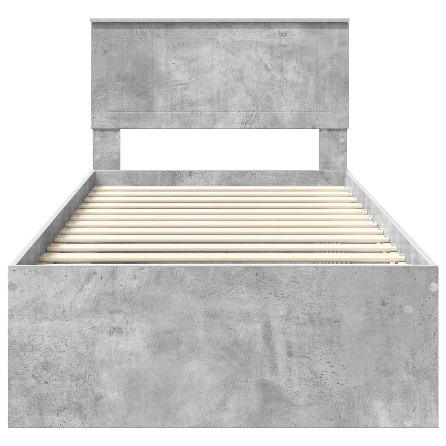 Sengestamme med hodegjerde Betonggrå 90 x 190 cm Massiv furu