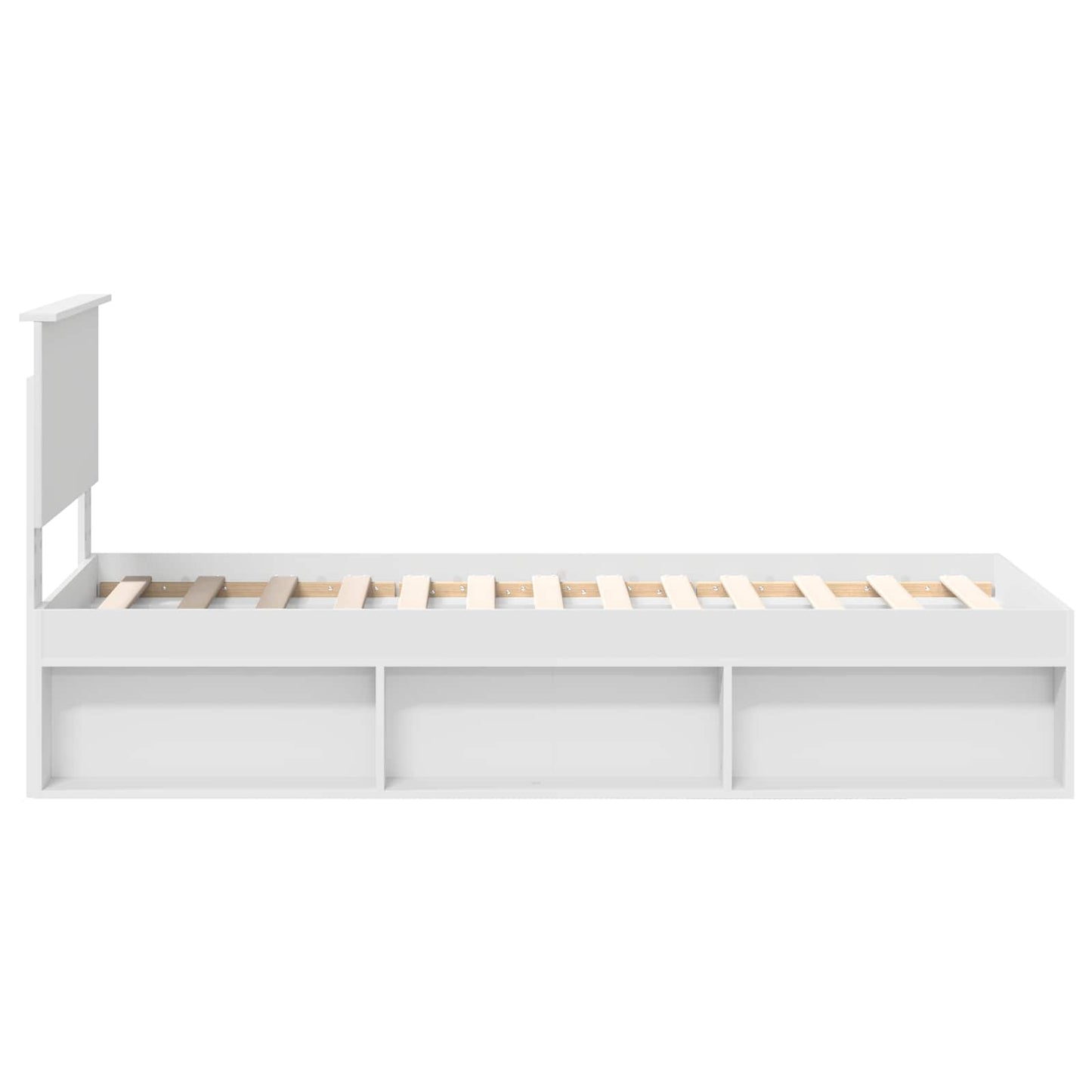 Sengestamme med hodegjerde Hvit 75 x 190 cm Massiv furu