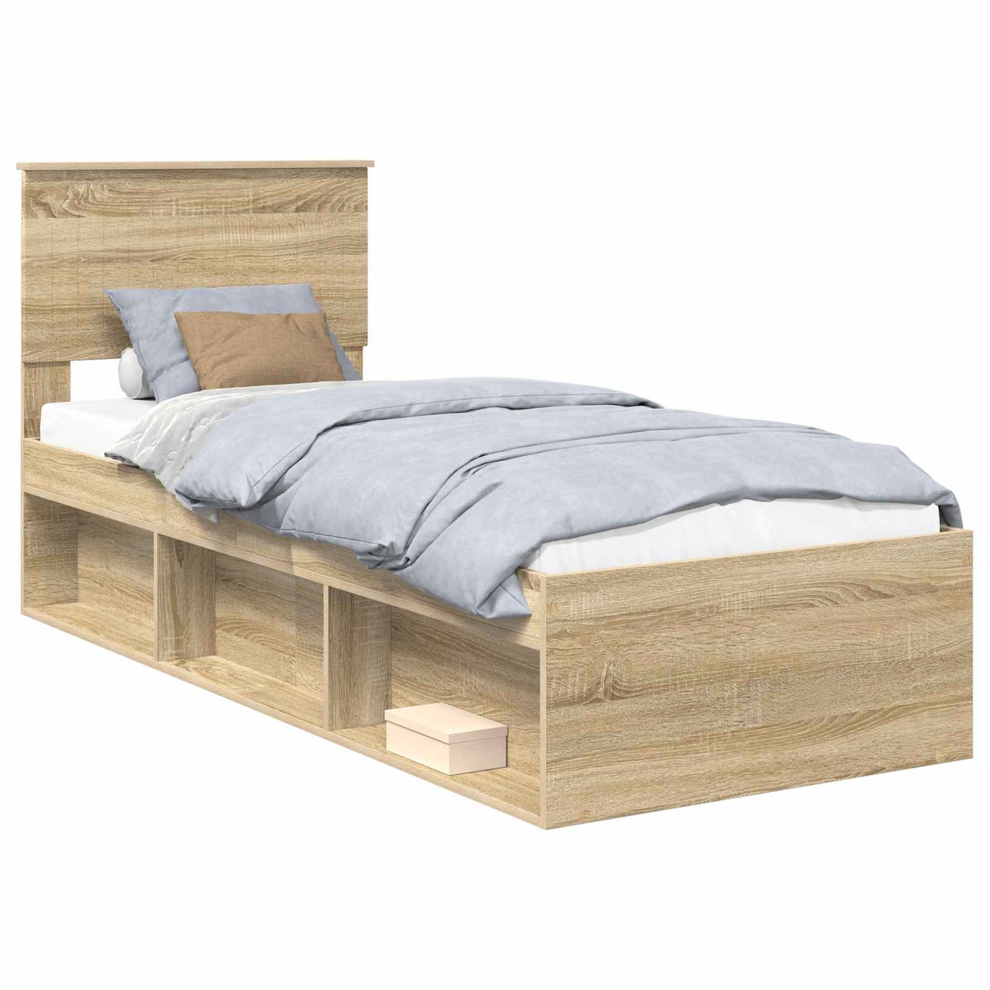 Sengestamme med hodegjerde Sonoma eik 75 x 190 cm Massiv furu