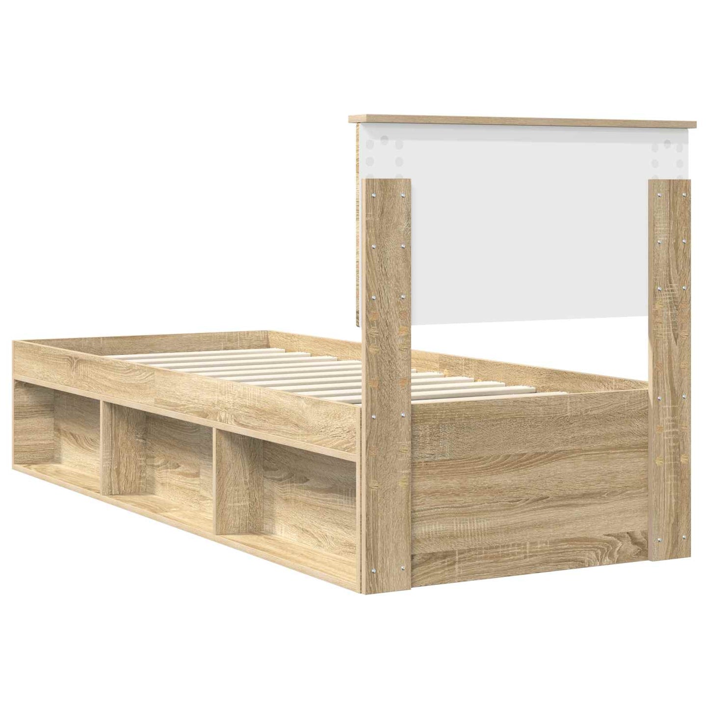 Sengestamme med hodegjerde Sonoma eik 75 x 190 cm Massiv furu